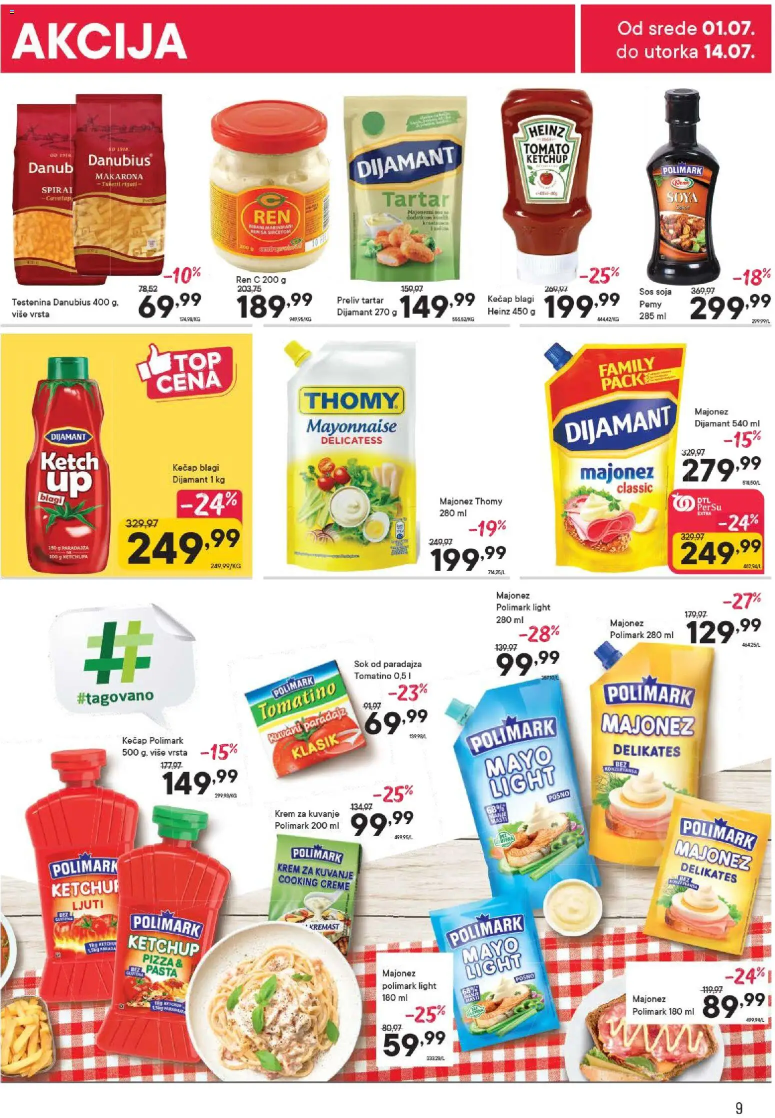 PerSu katalog - važi od 01.07.2026 | Strana: 9 | Proizvode: Sok od paradajza, Sos, Sok, Heinz