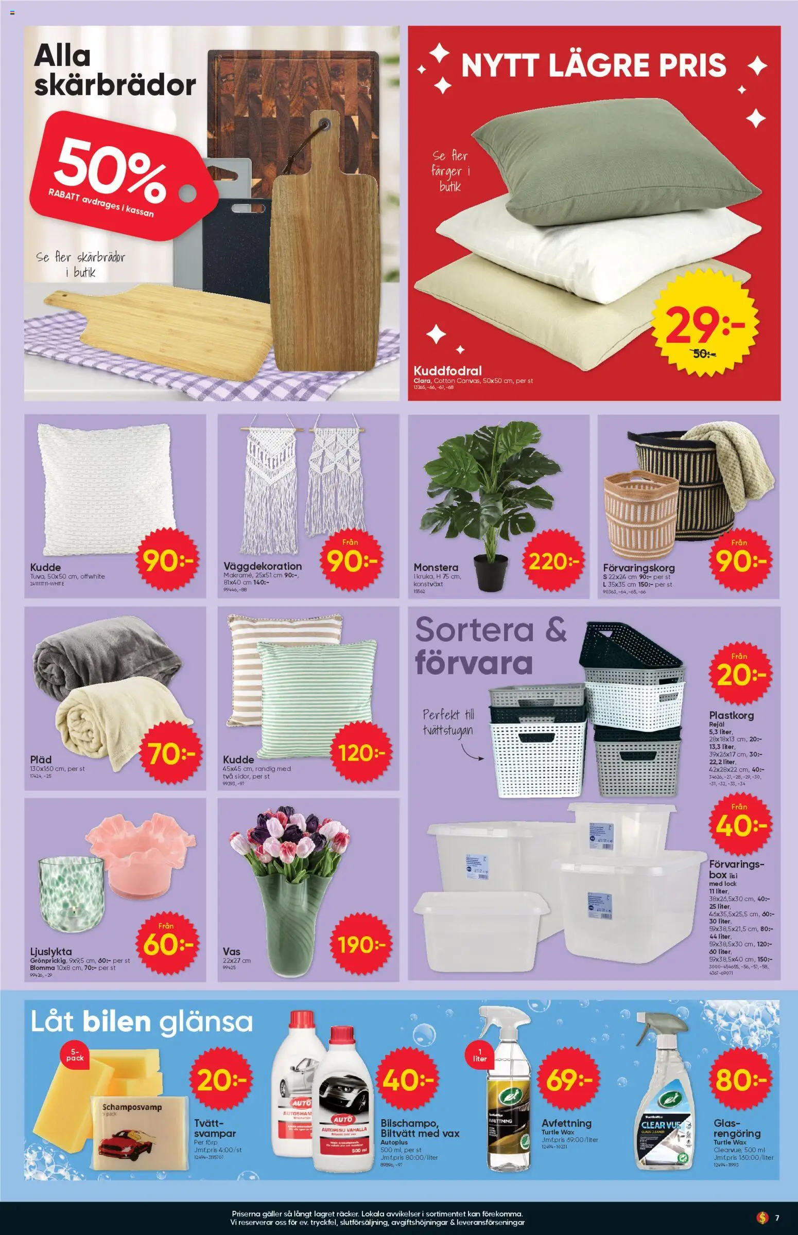 Dollar Store reklamblad aktuell från 27.04.2026 | Sida: 7 | Produkter: Konstväxt, Pläd, Kudde, Galler