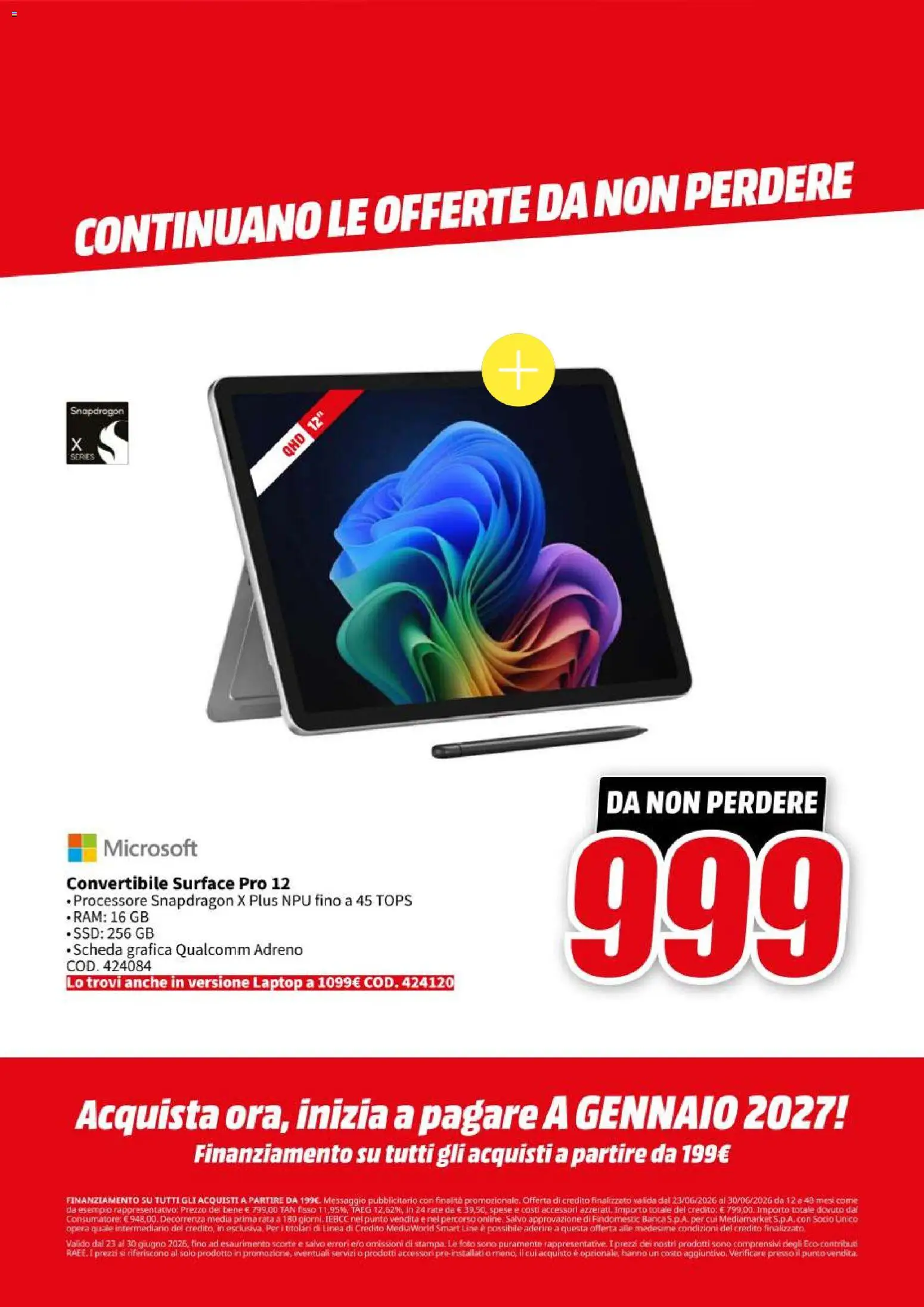 Volantino Media World del 23/06/2026 | Pagina: 20 | Prodotti: Laptop