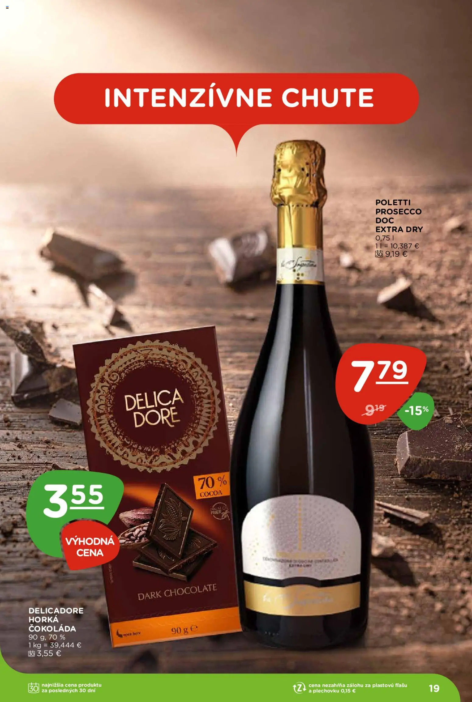 Nové Terno akcie – leták je platný od 22.10.2026 | Strana: 19 | Produkty: Prosecco, Čokoláda