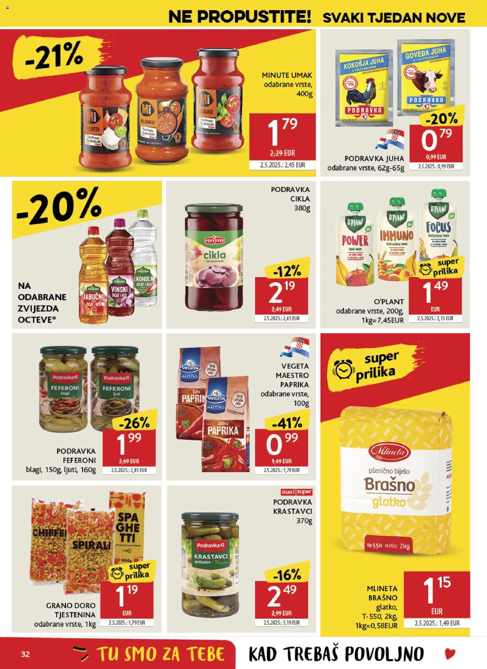 Konzum katalog | vrijedi od 27.05.2026 | Stranica: 32 | Proizvodi: Jabučni ocat, Podravka, Juha, Feferoni
