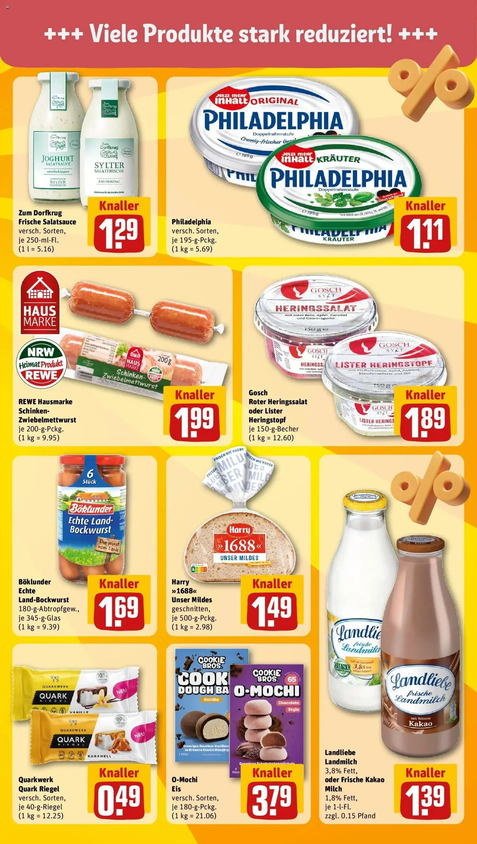 Rewe Prospekt Waltrop	 – gültig ab 12.04.2026 | Seite: 15 | Produkte: Bockwurst, Milch, Joghurt, Philadelphia