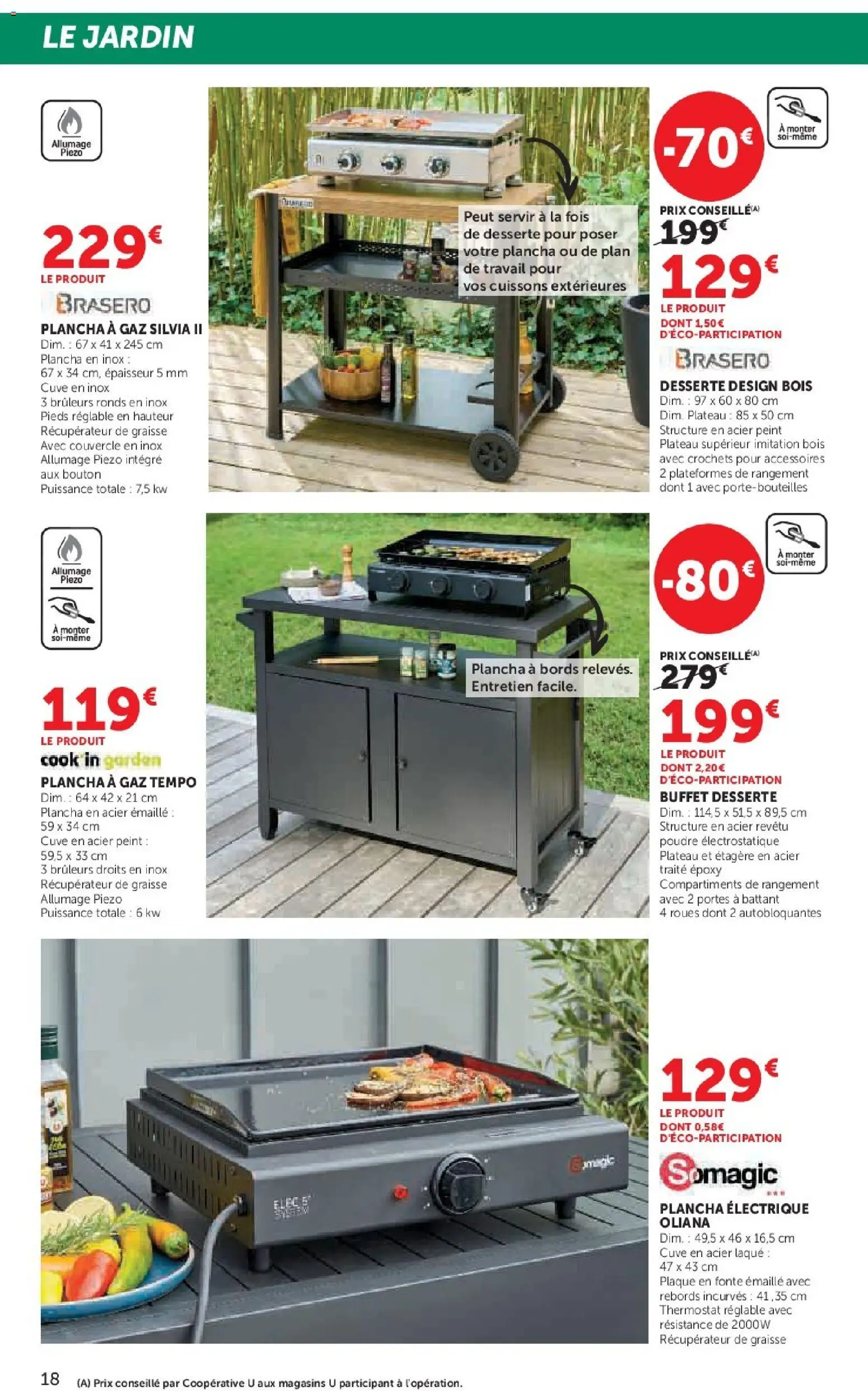 {H1} | Page: 18 | Produits: Plancha, Plateau, Portes, Desserte plancha