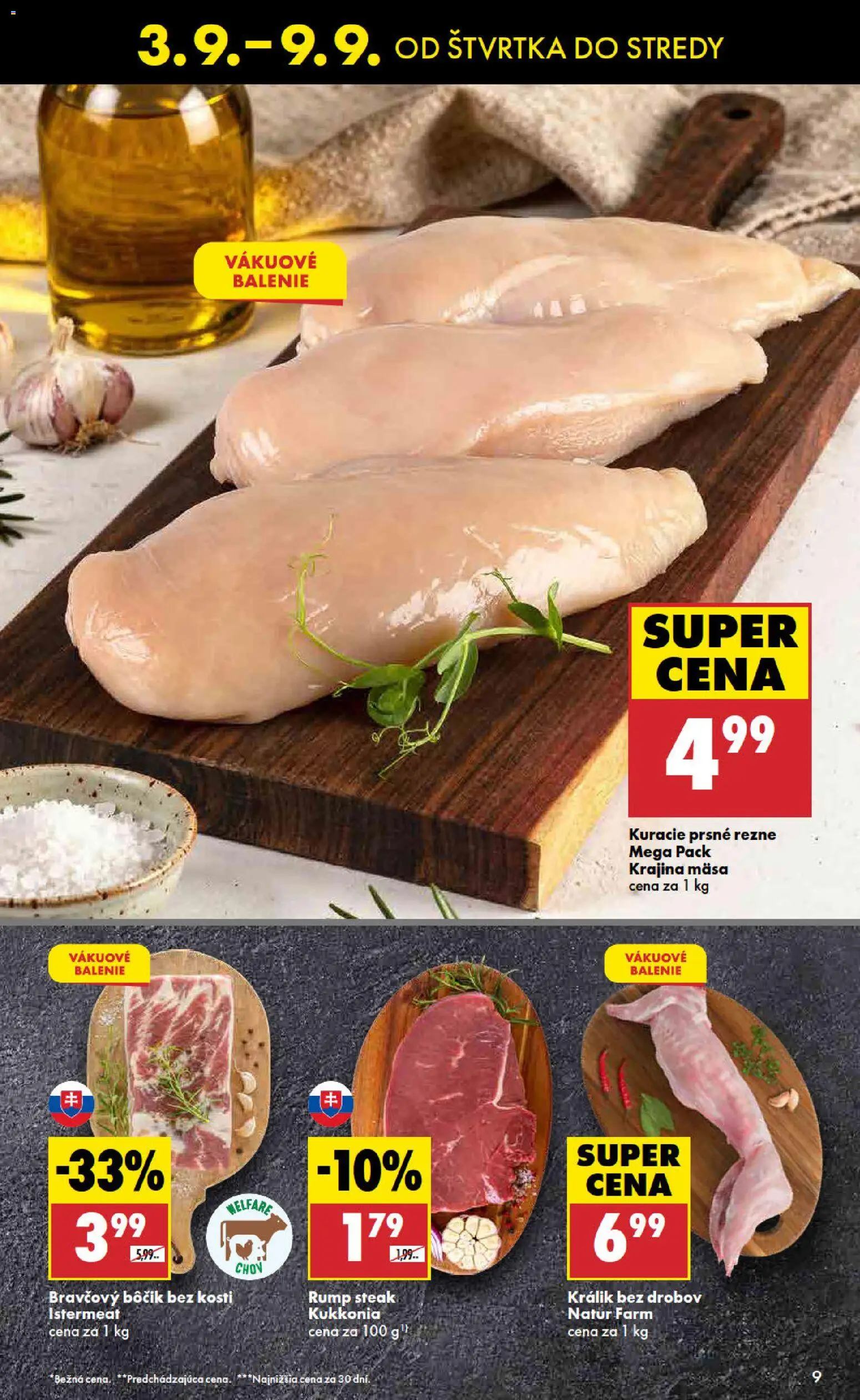 Nové Biedronka akcie – leták je platný od 03.09.2026 | Strana: 9 | Produkty: Rump steak, Bravčový bôčik, Bôčik bez kosti, Rezne