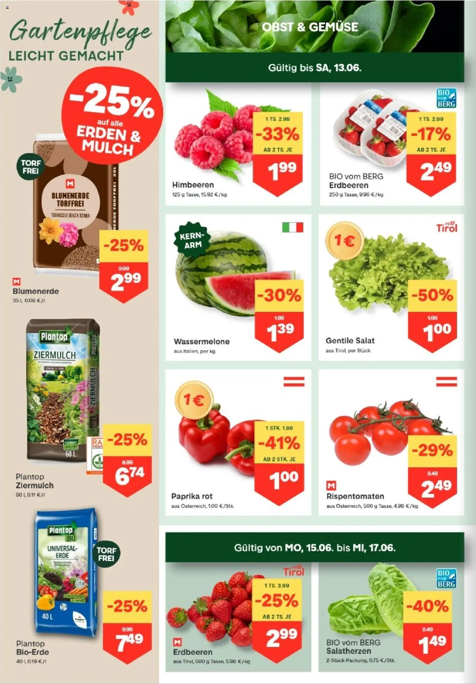 MPREIS Anras gültig ab 11.06.2026 | Seite: 2 | Produkte: Salat, Gemüse, Obst, Wassermelone