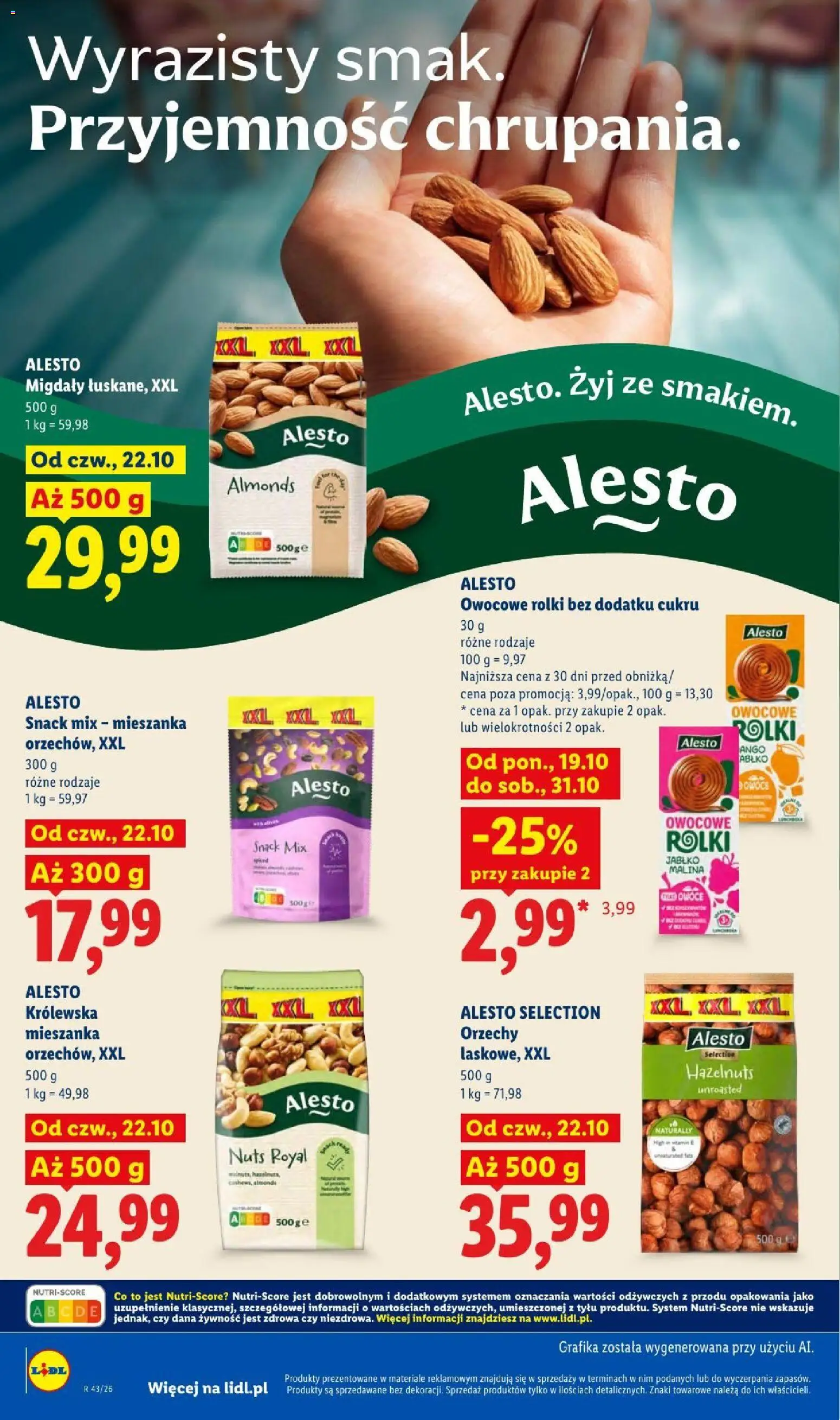 Lidl gazetka od 22.10.2026 | Strona: 80 | Produkty: Malina, Migdały, Rolki, Orzechy