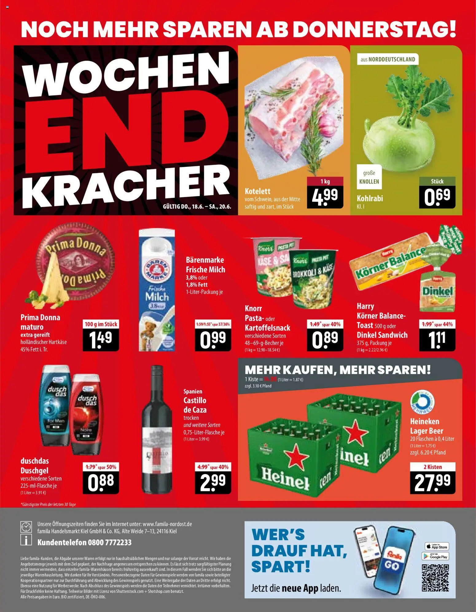 Famila Prospekt – gültig ab 15.06.2026 | Seite: 24 | Produkte: Milch, Toast, Knorr, Pasta