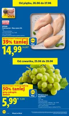 Pogląd oferty "Winogrona jasne bezpestkowe, Winogrona jasne bezpestkowe" - ważna od 25.06.2026 | Strona: 2 | Produkty: Winogrona, Kurczak