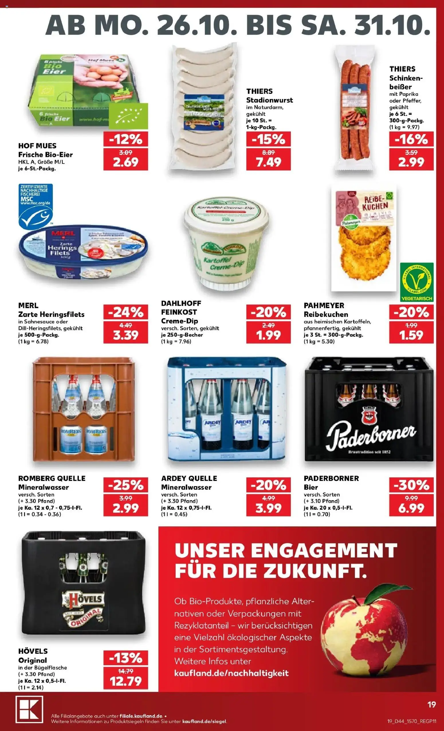 Prospekt Kaufland ab 26.10.2026 » Angebote Online zum Blättern | Seite: 23 | Produkte: Eier, Bier, Mineralwasser, Kuchen