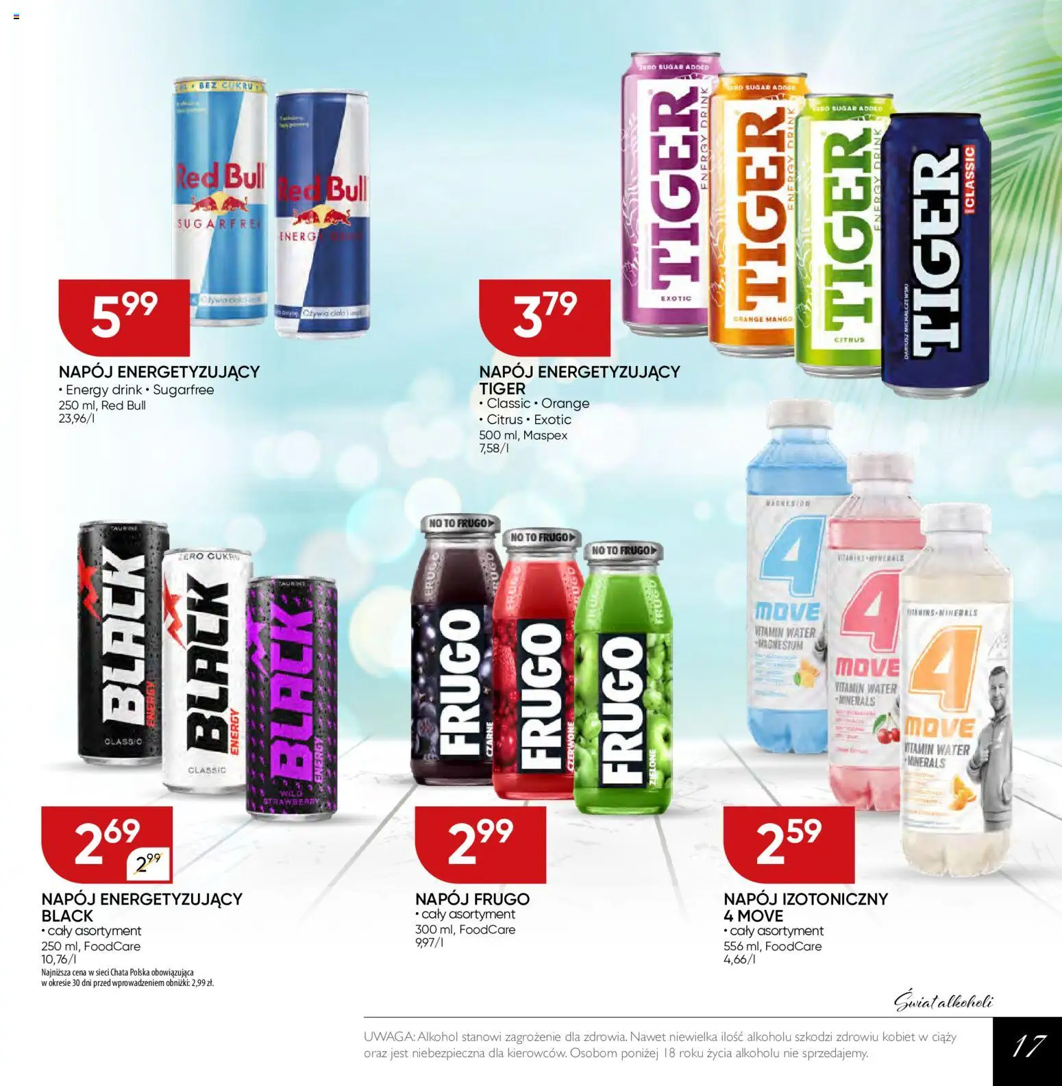 Chata Polska gazetka - Mocna Oferta od 07.07.2026 | Strona: 17 | Produkty: Mango, Red bull, Alkohol