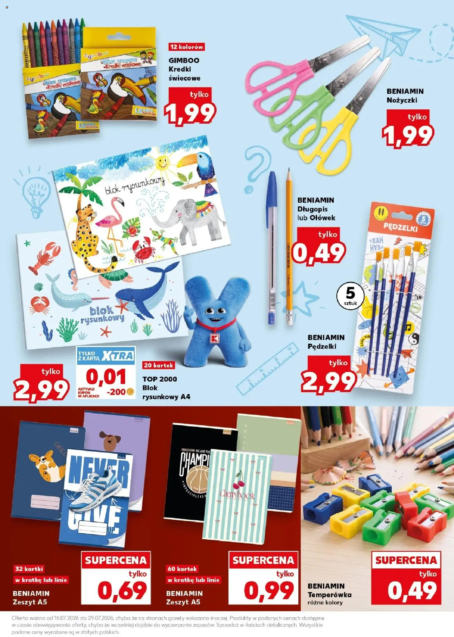 Kaufland gazetka - Katalog artykułów szkolnych od 16.07.2026 | Strona: 3 | Produkty: Top, Temperówka, Notebook, Zeszyt