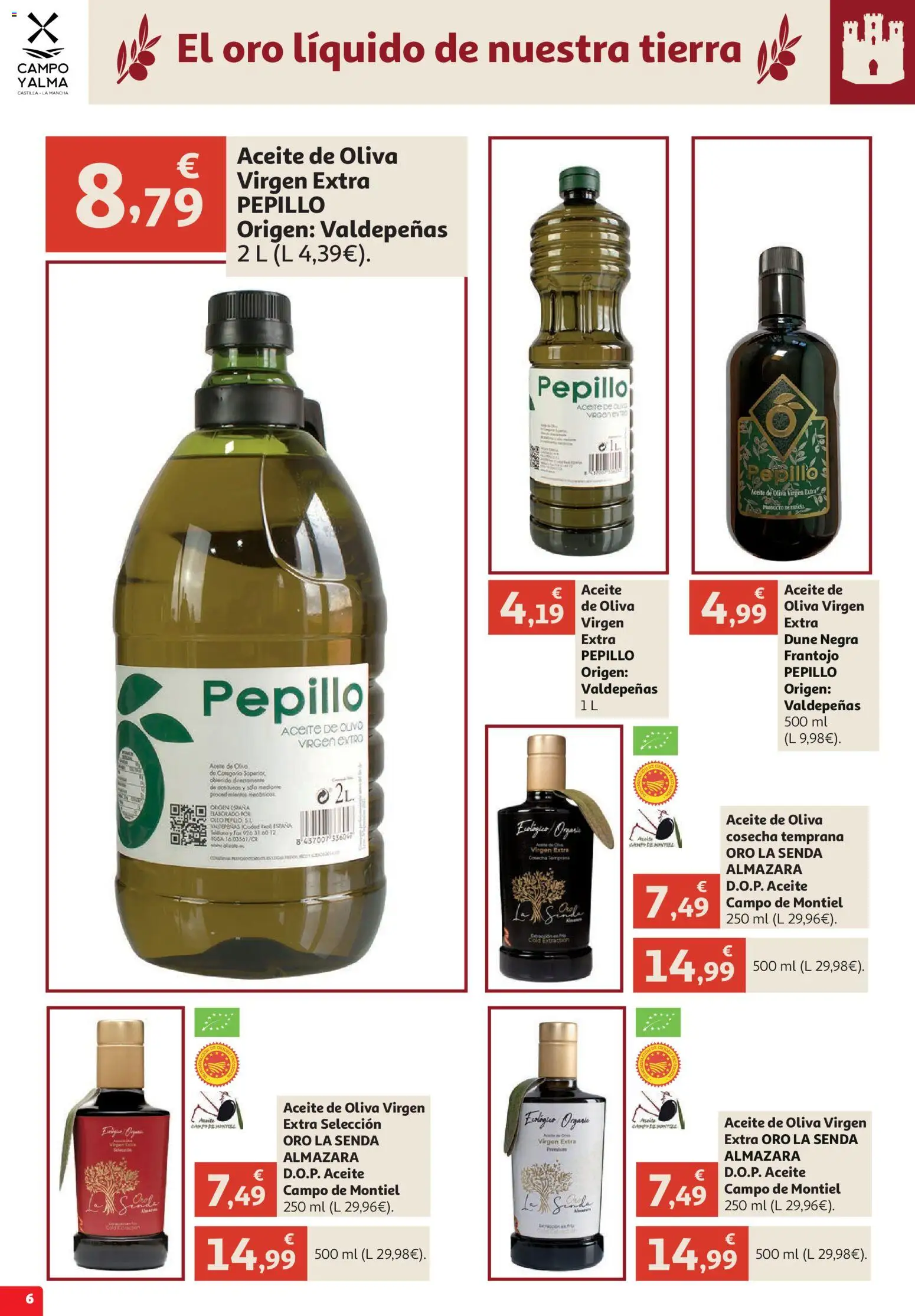 Alcampo Campo y Alma │ válido desde el 09/10/2026 | Página: 6 | Productos: Aceite, Aceite de oliva, Aceite de oliva virgen extra, Tierra