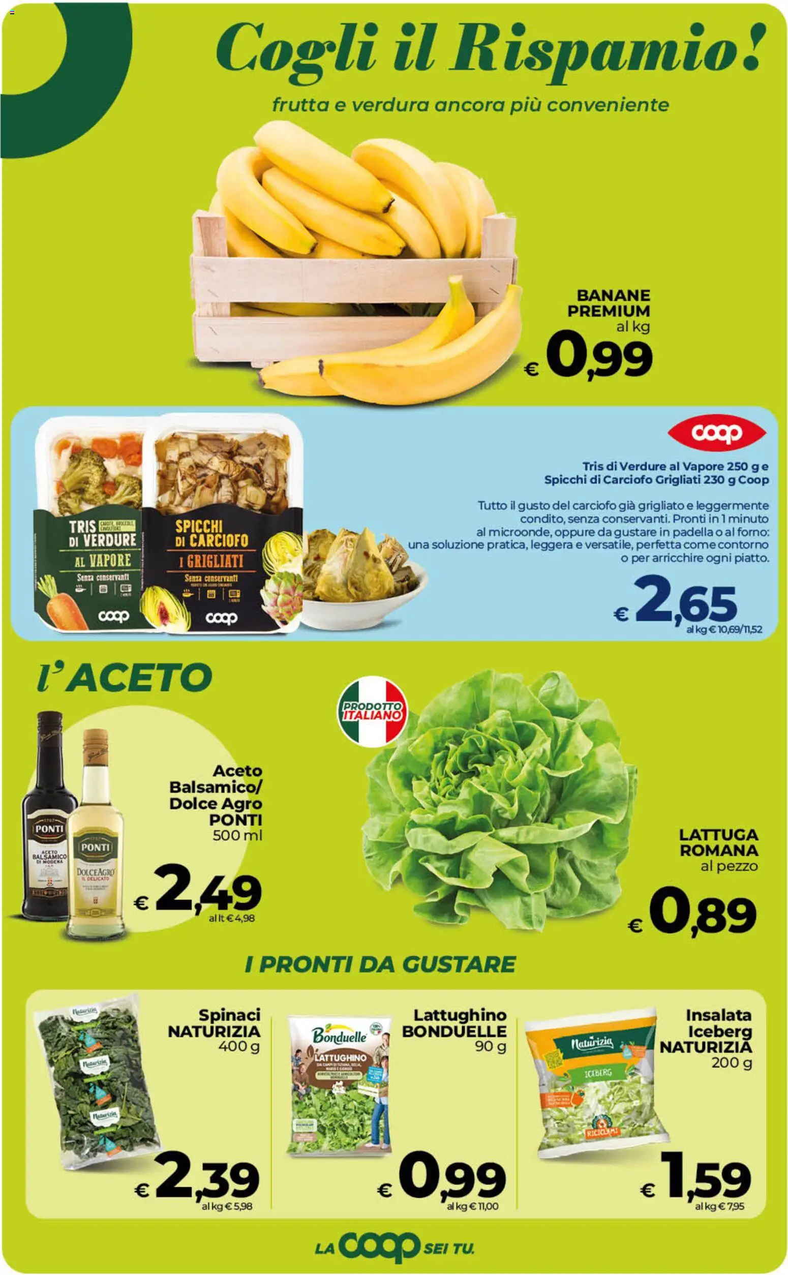 Volantino COOP del 02/10/2026 | Pagina: 14 | Prodotti: Banane, Insalata, Verdure, Spinaci