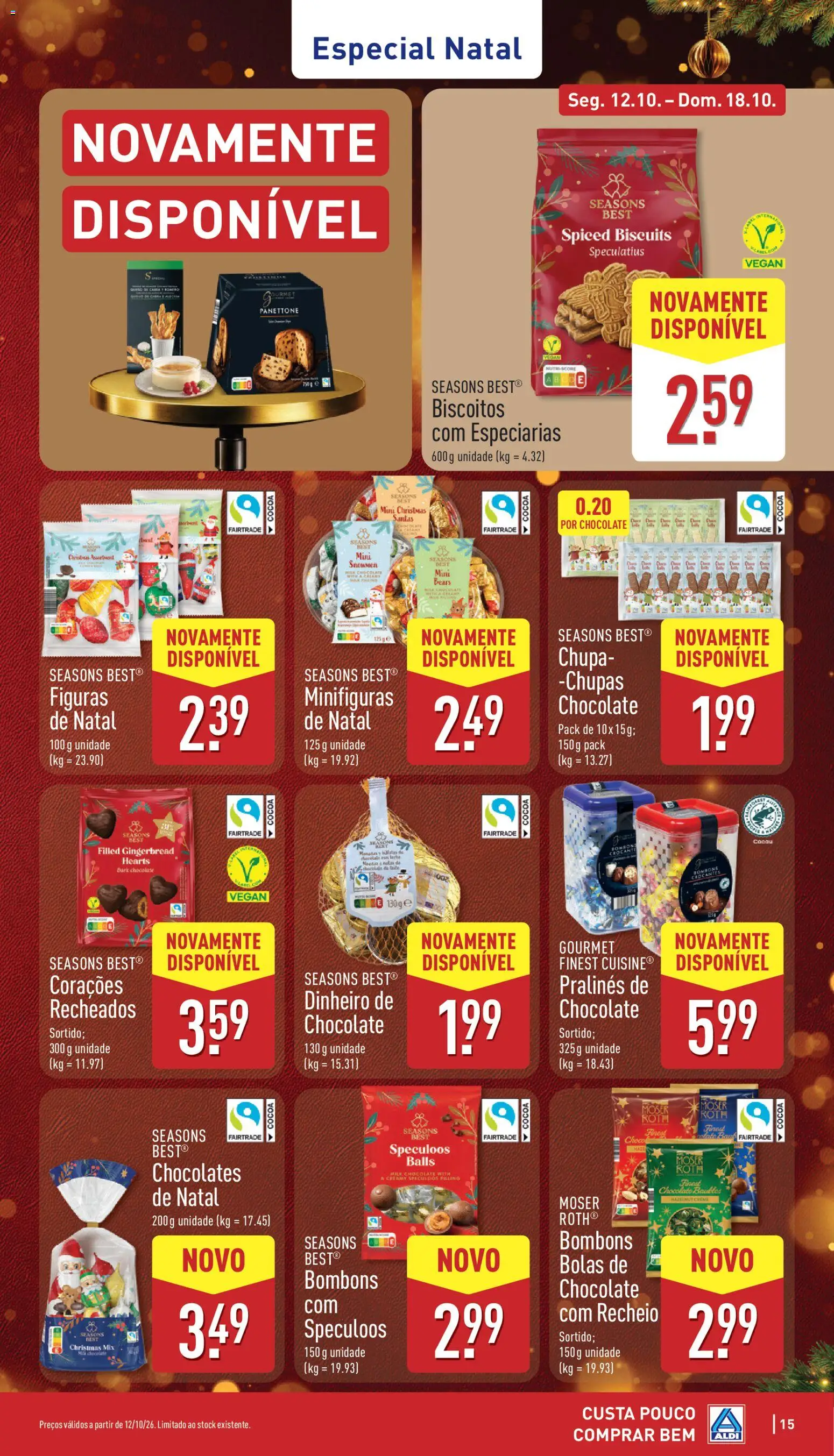 Aldi folheto │ válido de 12/10/2026 | Página: 15 | Produtos: Especiarias, Chocolates, Chocolate, Biscoitos