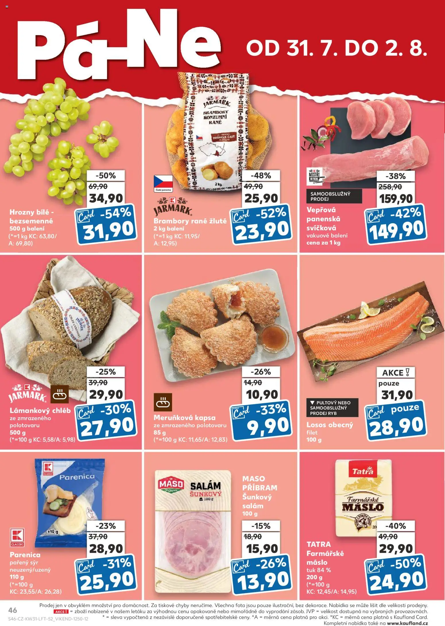 Kaufland leták - Praha 4 od 29.07.2026 | Strana: 46 | Produkty: Parenica, Chléb, Filet, Maso
