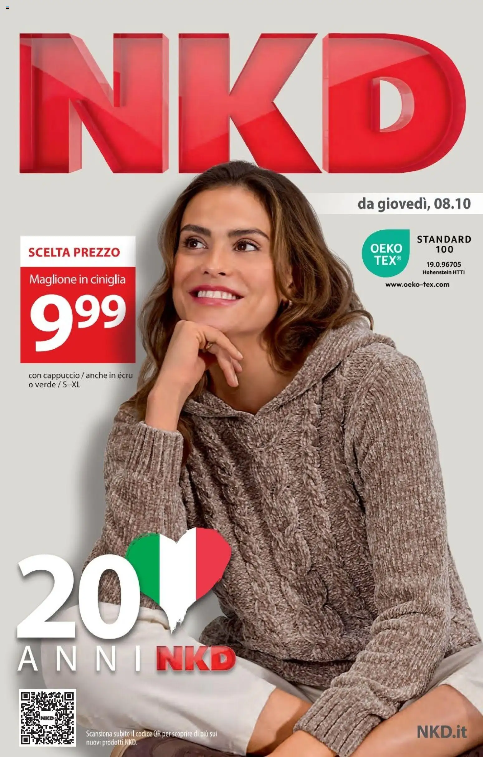 Volantino NKD del 08/10/2026 | Pagina: 1 | Prodotti: Maglione, Cappuccio