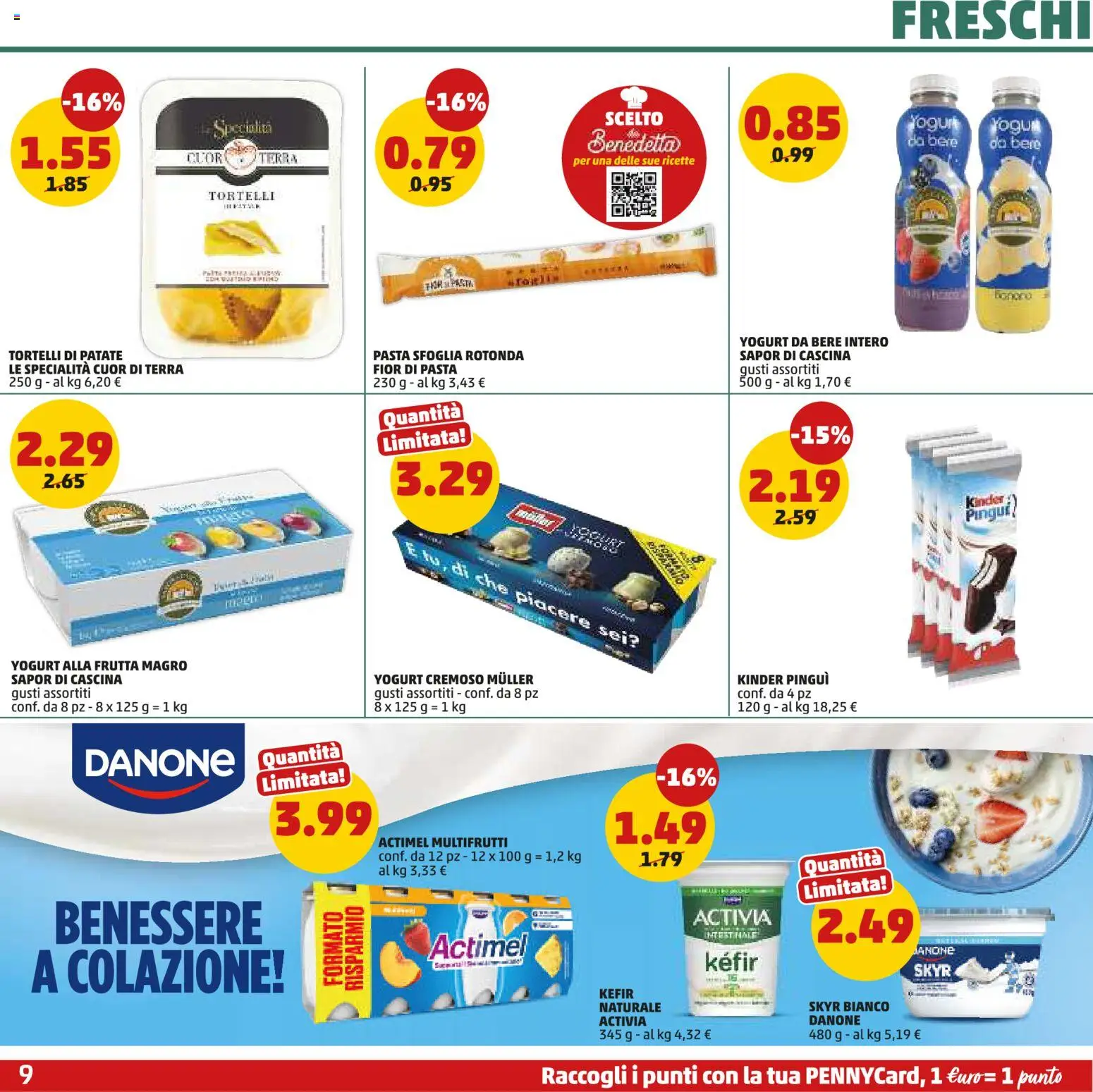 Volantino PENNY del 08/10/2026 | Pagina: 9 | Prodotti: Frutta, Tortelli, Yogurt cremoso, Specialità