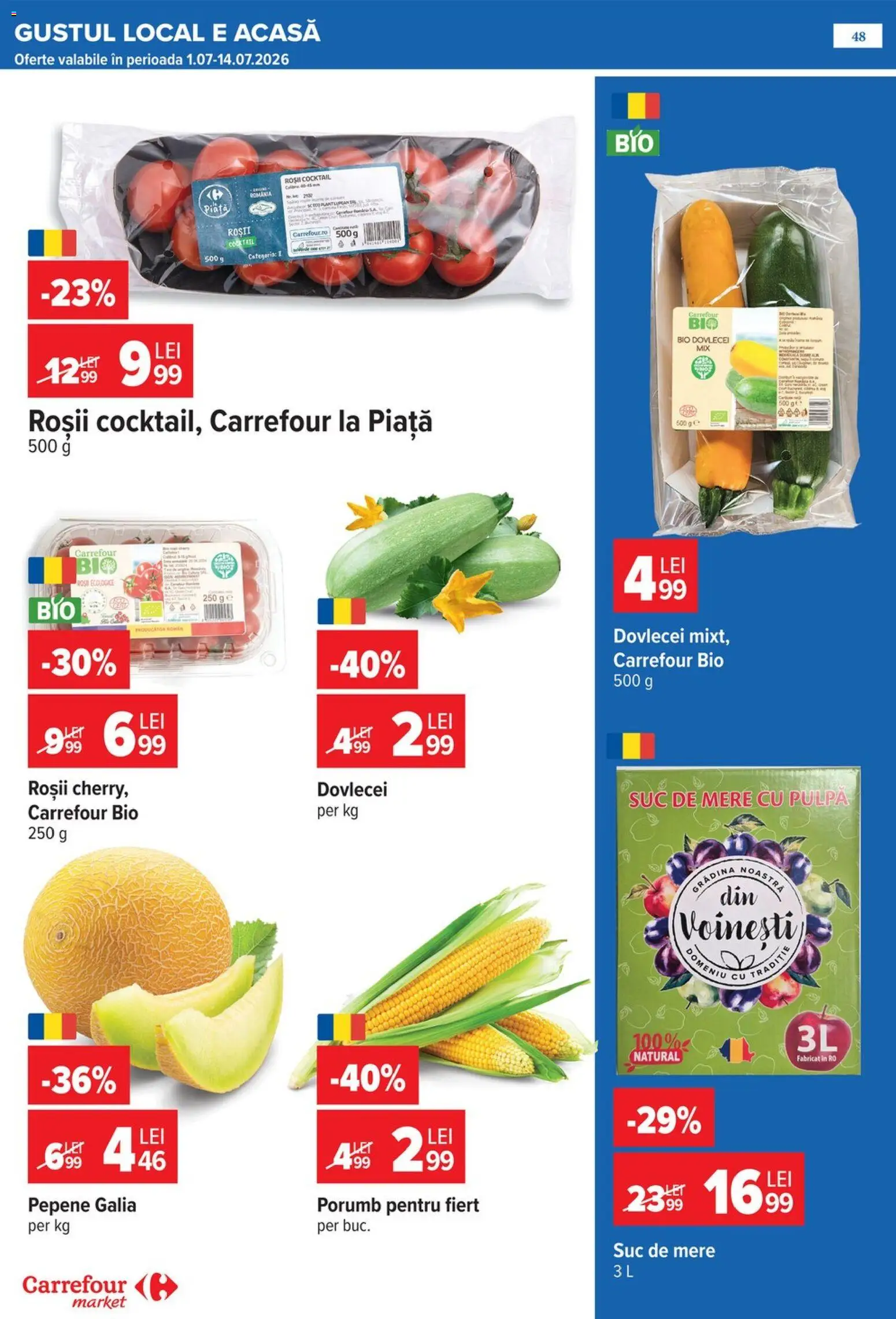 Noul catalog Carrefour – valabil de la 08.07.2026 | Pagină: 49 | Produse: Şerit ödül, Mere, Cocktail, Roșii