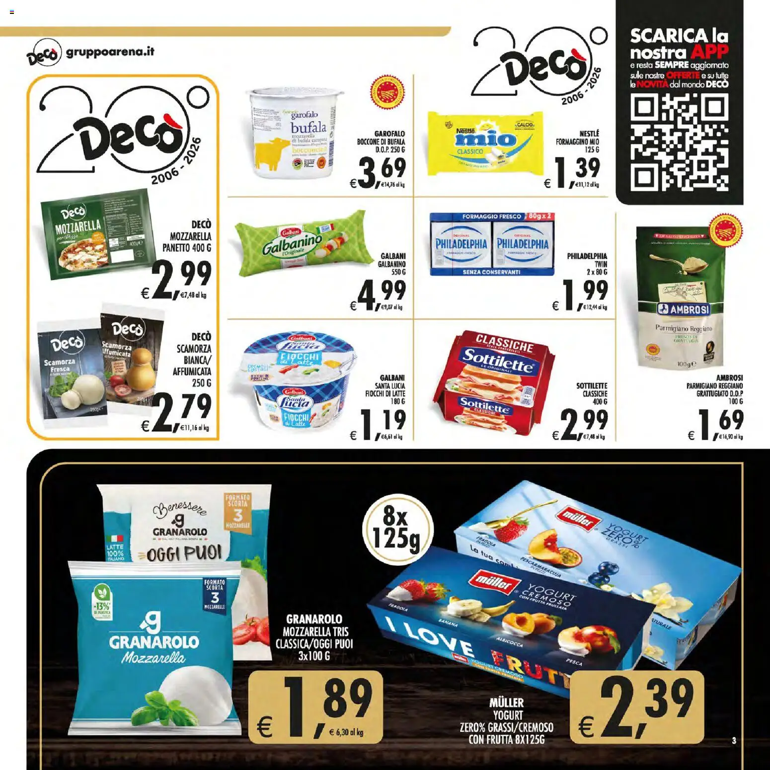 Volantino Decò del 19.05.2026 | Pagina: 3 | Prodotti: Fiocchi, Formaggio, Pesca, Parmigiano