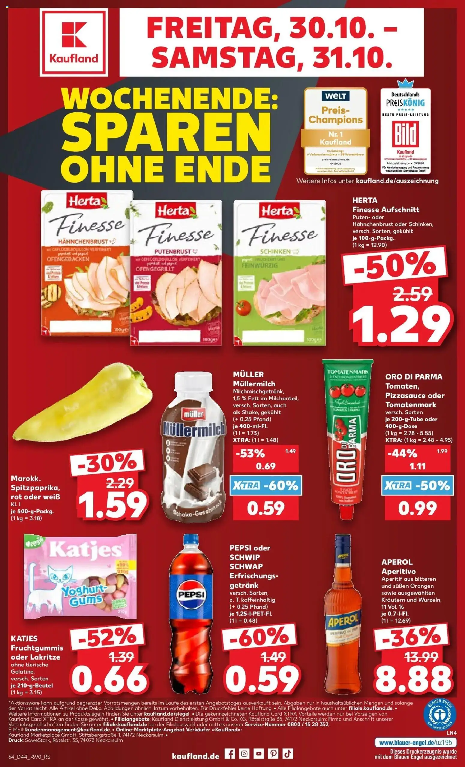Prospekt Kaufland ab 26.10.2026 » Angebote Online zum Blättern | Seite: 76 | Produkte: Putenbrust, Orangen, Aperol, Herta finesse
