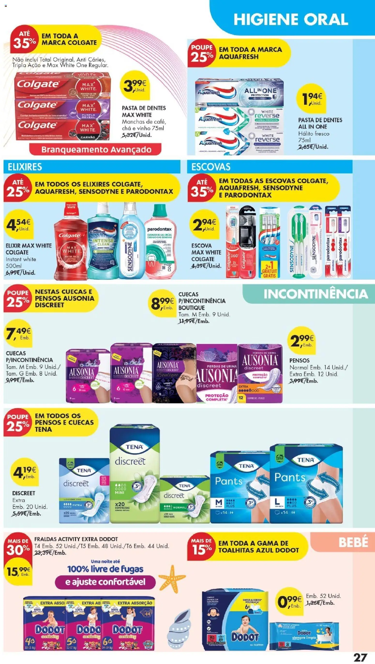 Pingo Doce Poupe Esta Semana Madeira │ válido de 16.06.2026 | Página: 27 | Produtos: Fraldas, Pasta de dentes, Chá, Cuecas