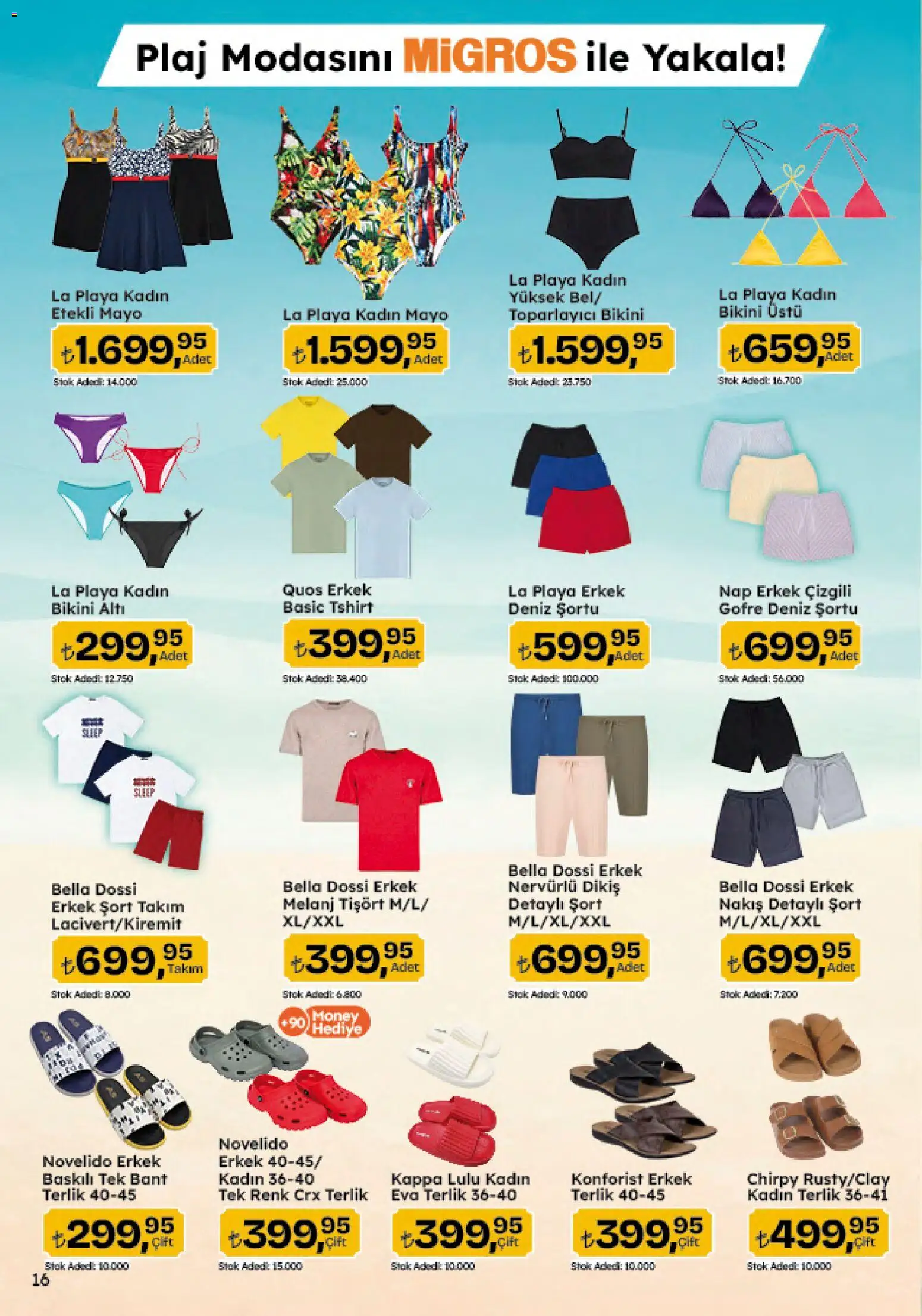 Migros Katalog - Migroskop - 04.06.2026 tarihinden itibaren geçerlidir | Sayfa: 135 | Ürünler: Tişört, Şort, Mayo, Terlik