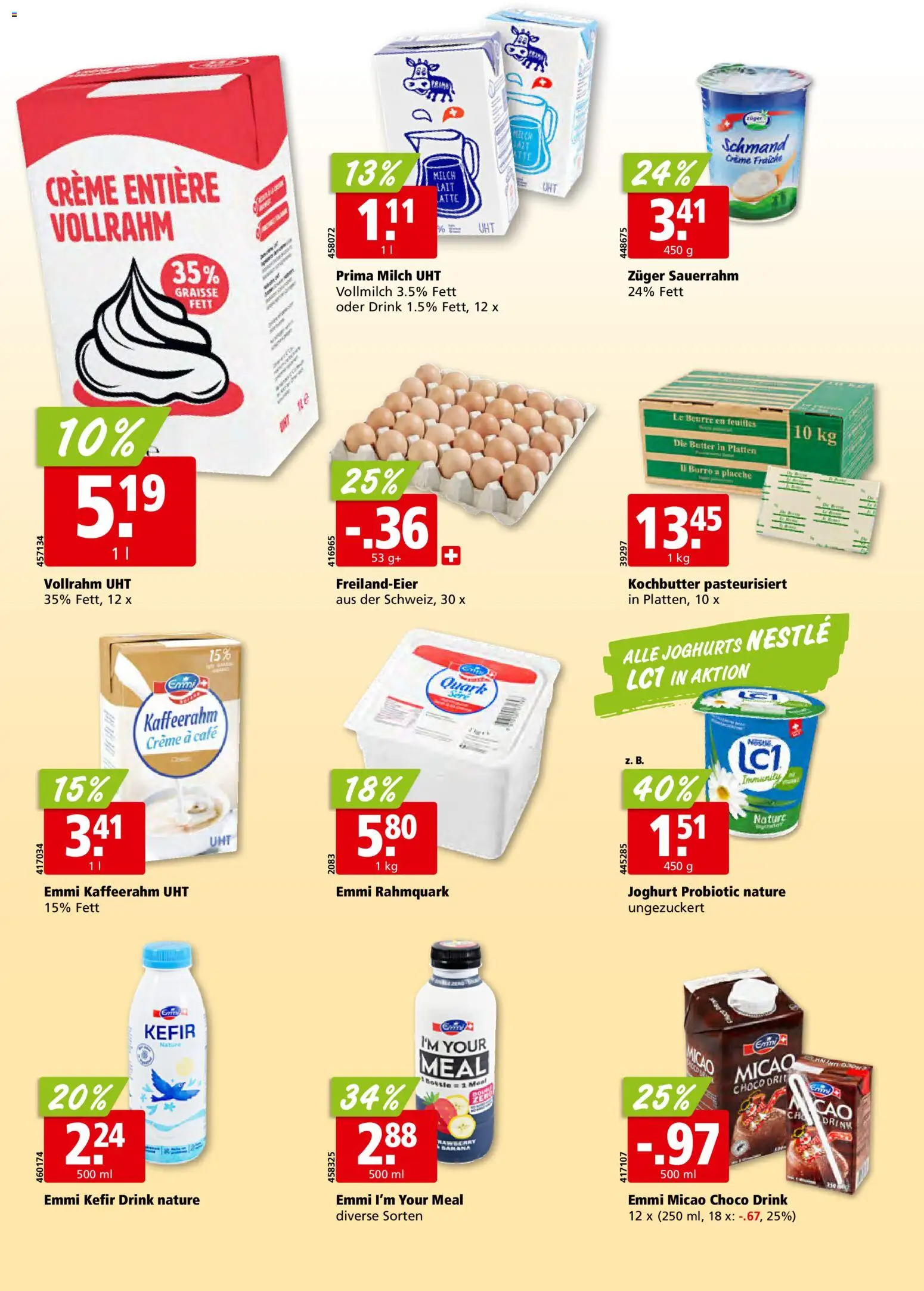 Aligro aktionen Schlieren, Gossau SG, Frauenfeld, Rapperswil-Jona, Sargans, Bern – gültig ab 06.07.2026 | Seite: 14 | Produkte: Kefir, Milch, Butter, Creme