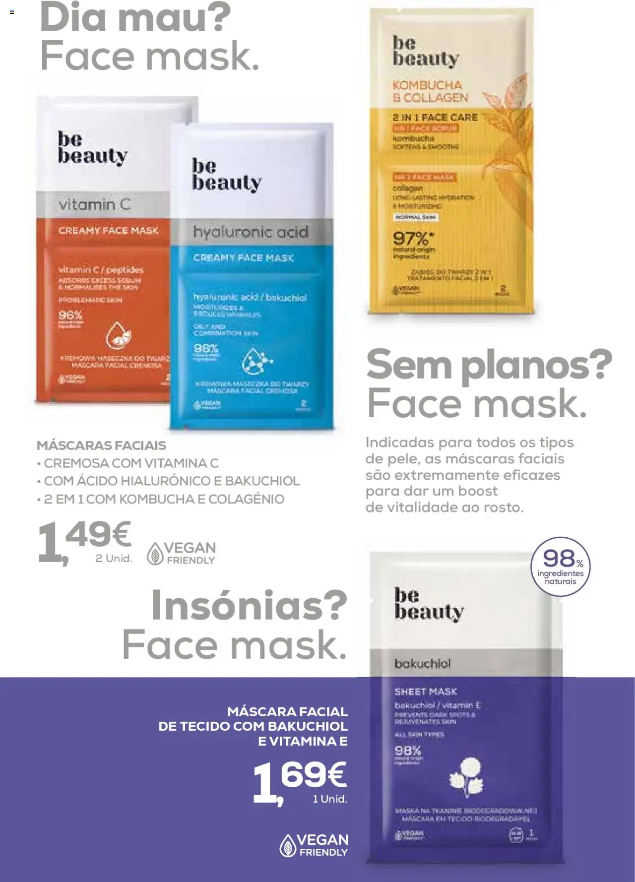Pingo Doce Be Beauty │ válido de 04.09.2024 | Página: 4 | Produtos: Kombucha, Máscara facial, Vitamina c