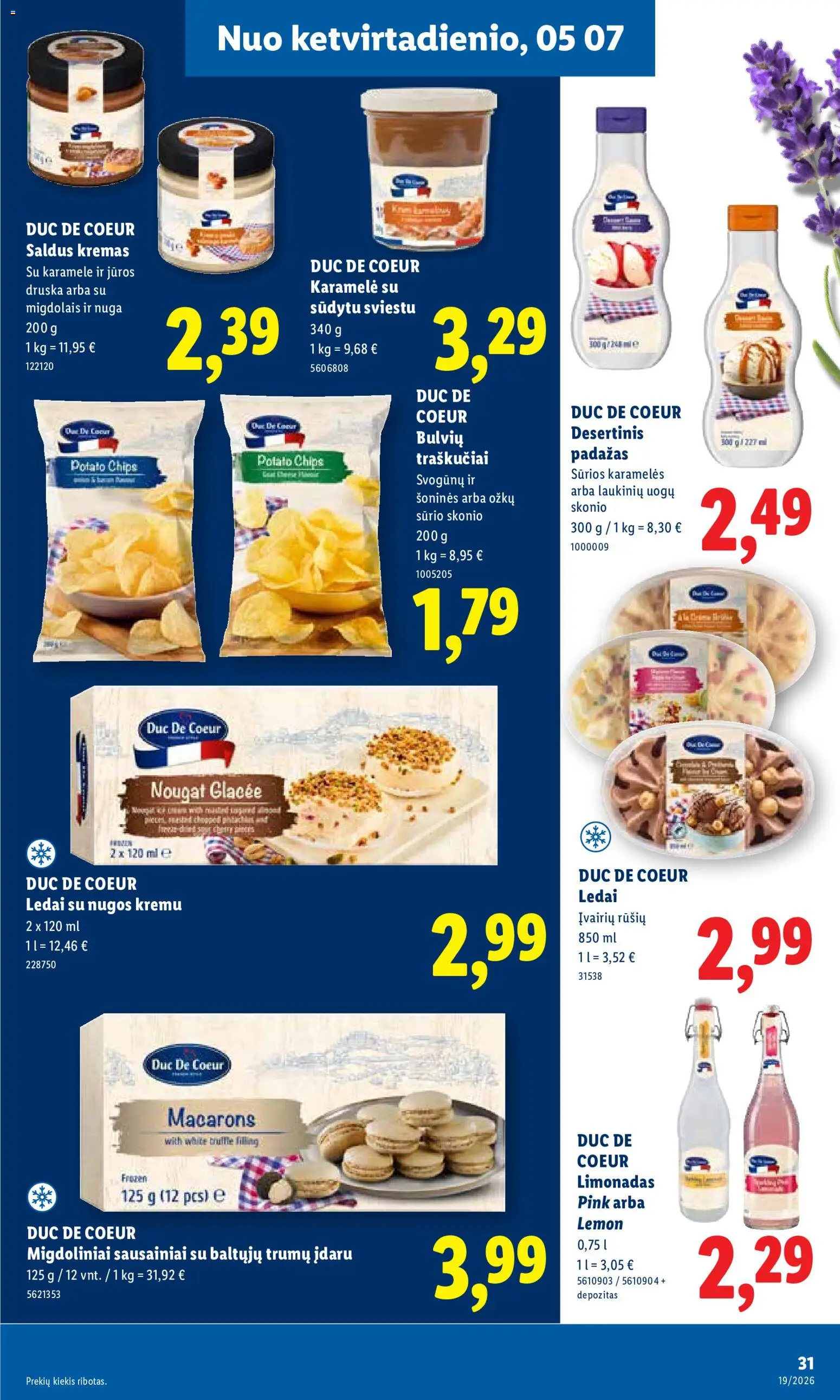 LIDL akcijos nuo 04.05.2026 | Puslapis: 31 | Prekių: Sausainiai, Kremas, Padažas, Traškučiai