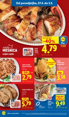 Svježa jadranska orada, 720 g, 1 kg = 13.18 - Pregled kataloga iz trgovine Lidl, vrijedi od 27.04.2026 | Stranica: 4