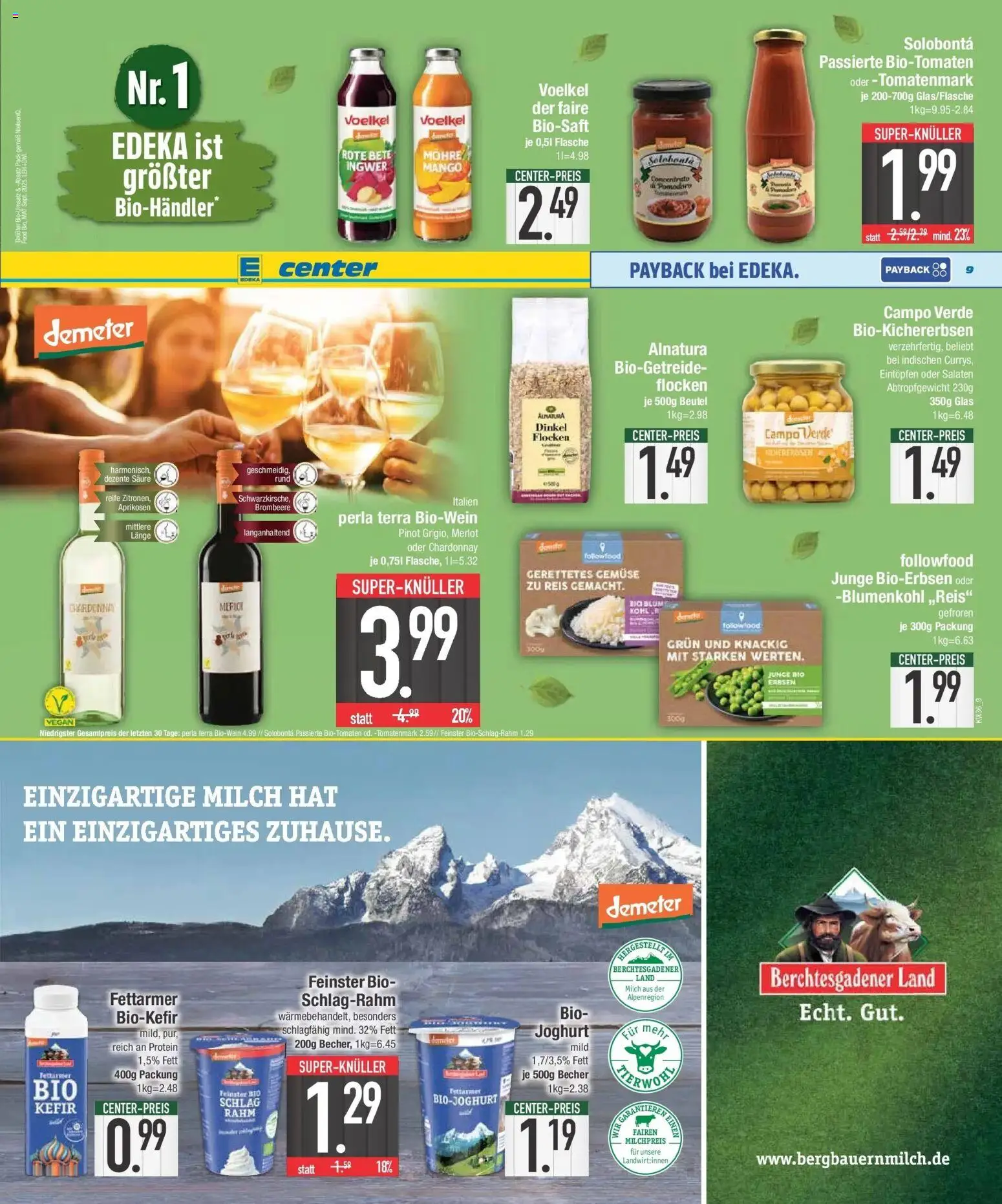 E center Prospekt Ingolstadt (ab 31.08.2026) zum Blättern | Seite: 9 | Produkte: Kefir, Joghurt, Gemüse, Mango