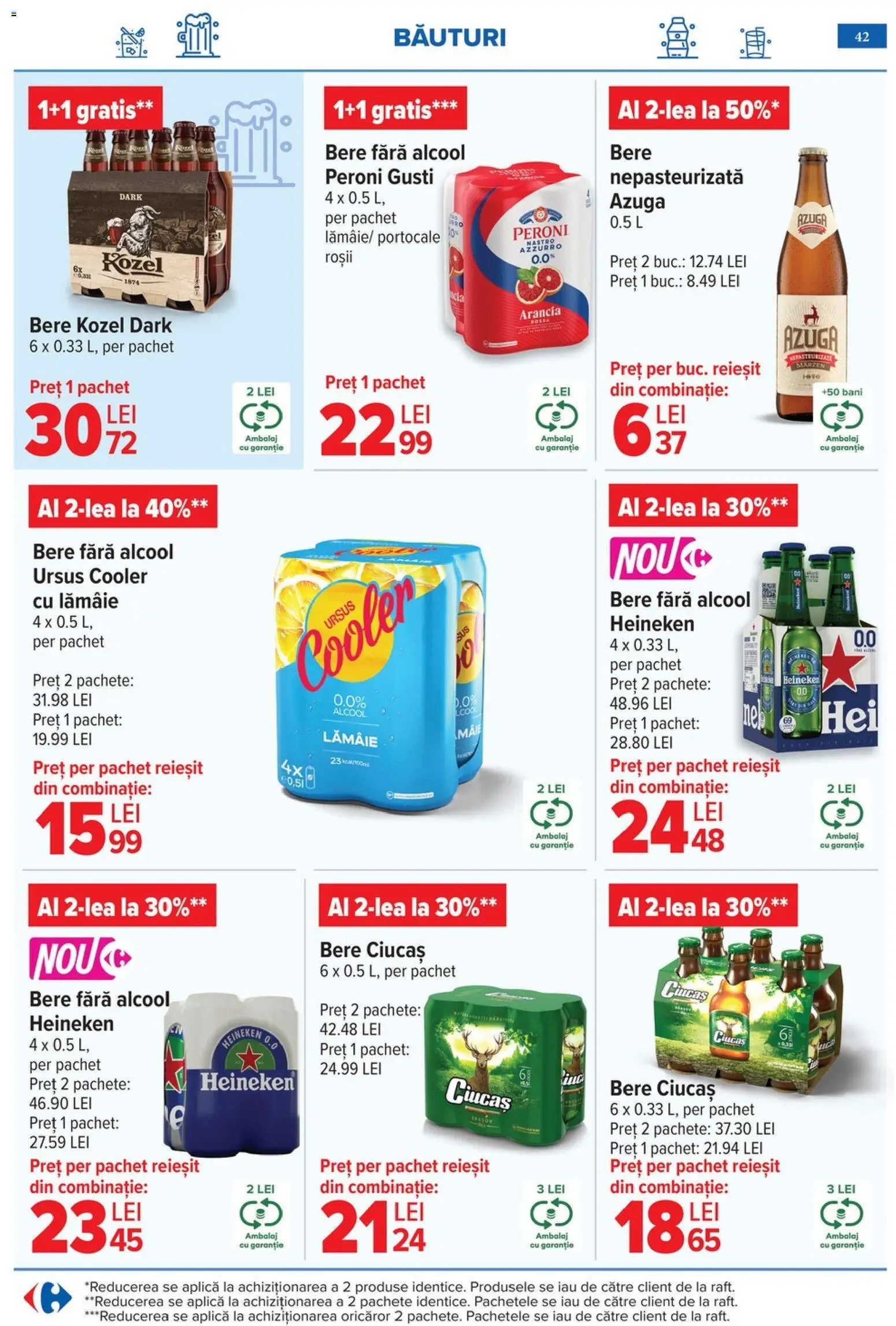 Noul catalog Carrefour – valabil de la 06.05.2026 | Pagină: 45 | Produse: Bere, Portocale, Roșii, Lămâie