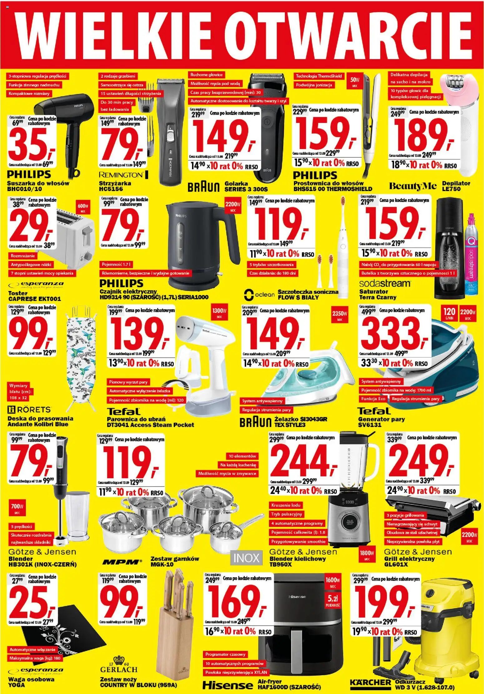 Mediaexpert promocje - Wielkie otwarcie Czaplinek od 03.09.2026 | Strona: 6 | Produkty: Grill elektryczny, Odkurzacz, Depilator, Sodastream