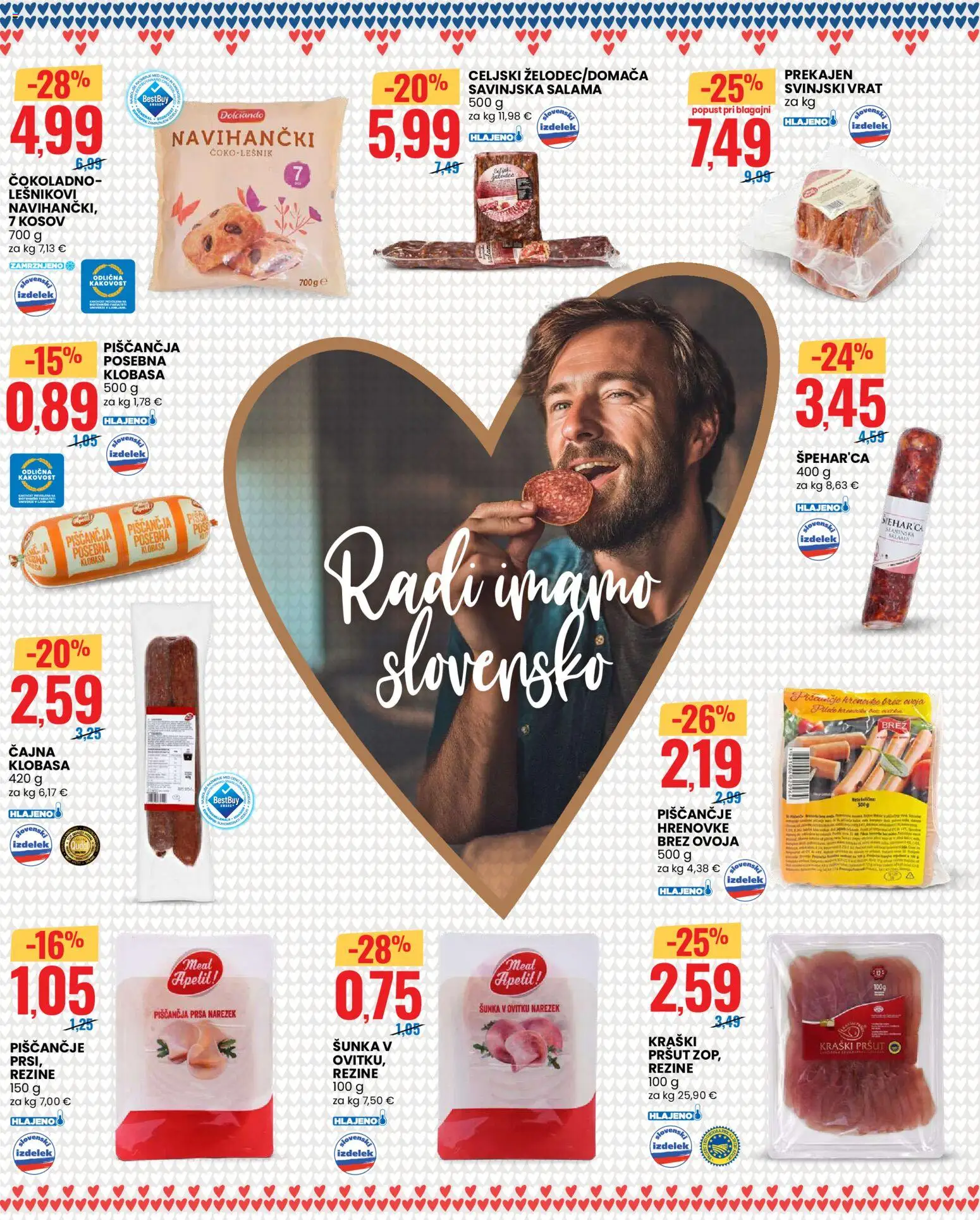 Novi Eurospin katalog ponudbe – veljaven od 13.08.2026 | Stran: 2 | Izdelki: Piščančja prsa, Pršut, Salama, Sunka