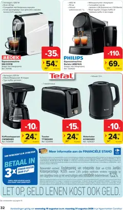 Koffiezetapparaat CM1MOGEO, Vermogen: 975 W, Filterkoffieapparaat: 10 kopjes, Type koffie: gemalen - Voorbeeld van een folder van Carrefour, geldig van 19/08/2026 | Pagina: 32