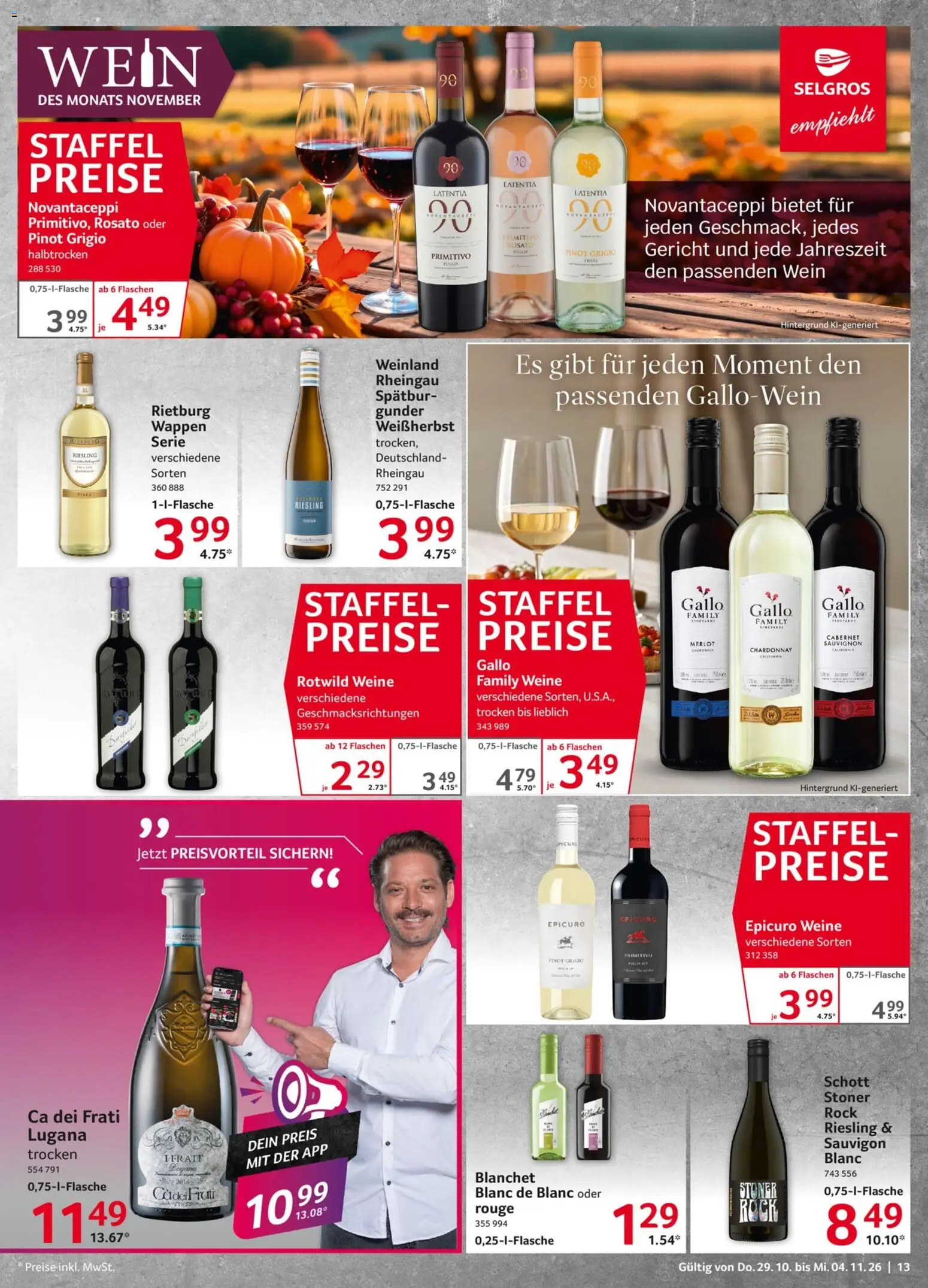 Selgros Prospekt – gültig ab 29.10.2026 | Seite: 13 | Produkte: Rouge, Rock, Wein
