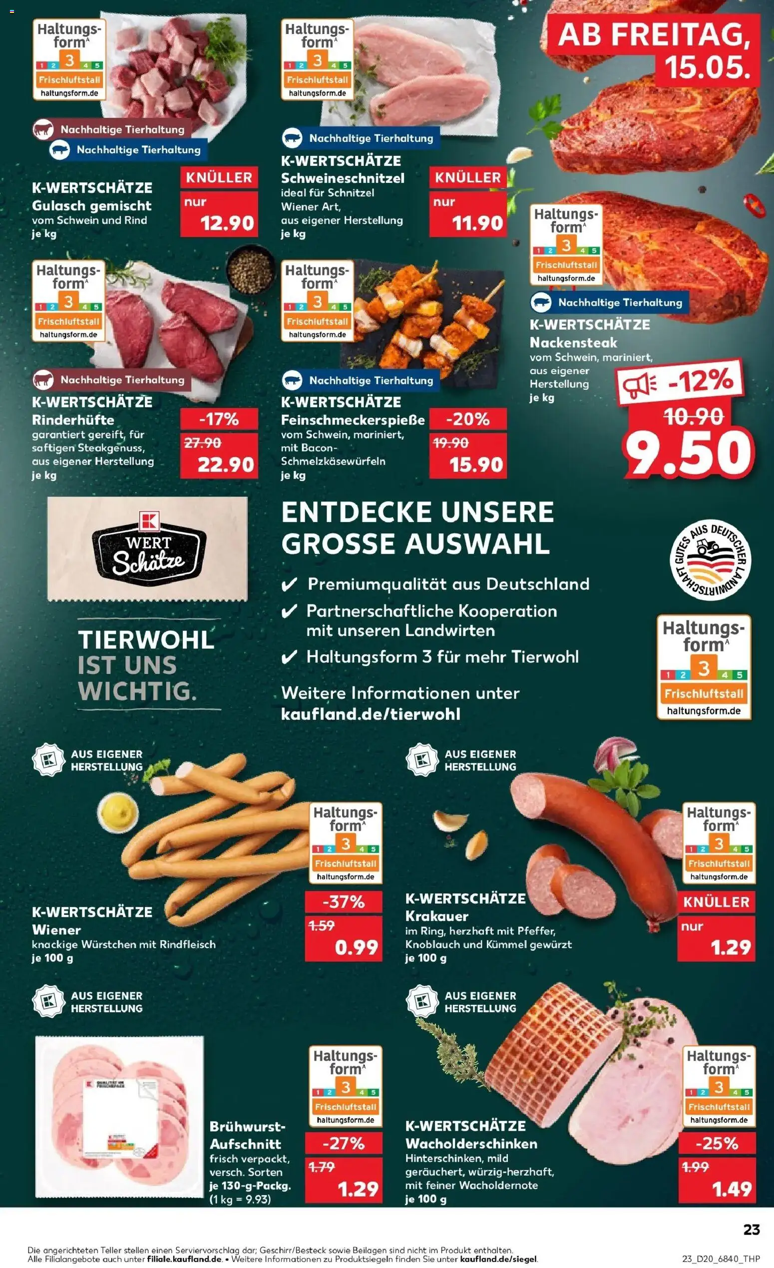 Kaufland Prospekt Oldenburg – gültig ab 15.05.2026 | Seite: 23 | Produkte: Schnitzel, Knoblauch, Rindfleisch, Steak