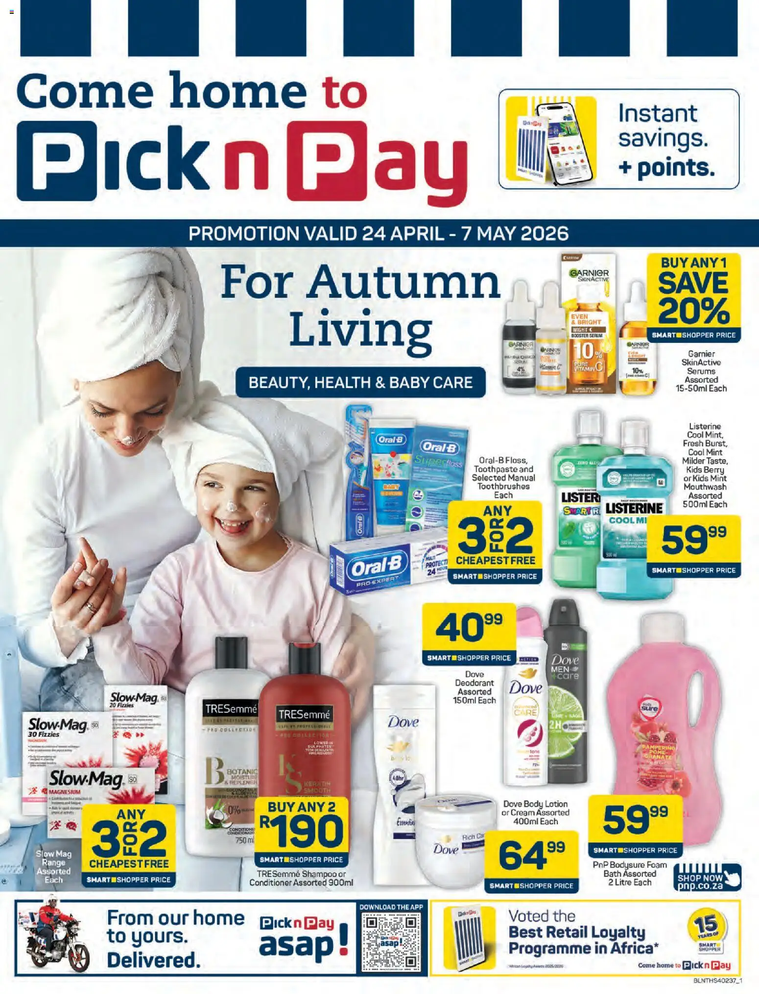 New Pick n Pay catalogue – valid from 24.04.2026 | Page: 1 | Products: Serum, Cream, Deodorant, Foam