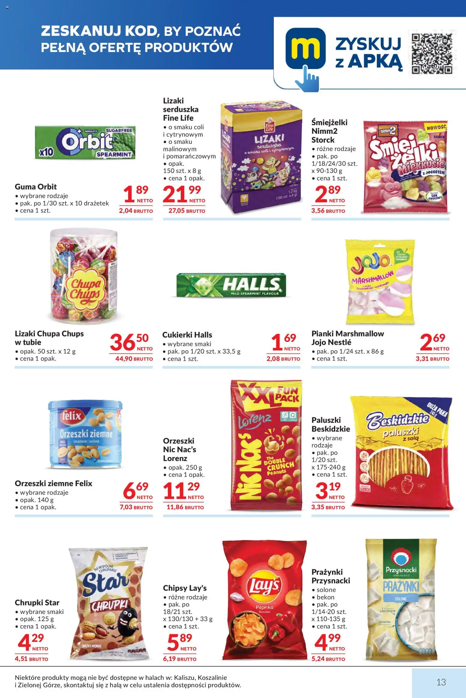 Makro gazetka od 14.04.2026 | Strona: 13 | Produkty: Chrupki, Bekon, Orzeszki ziemne, Pianki