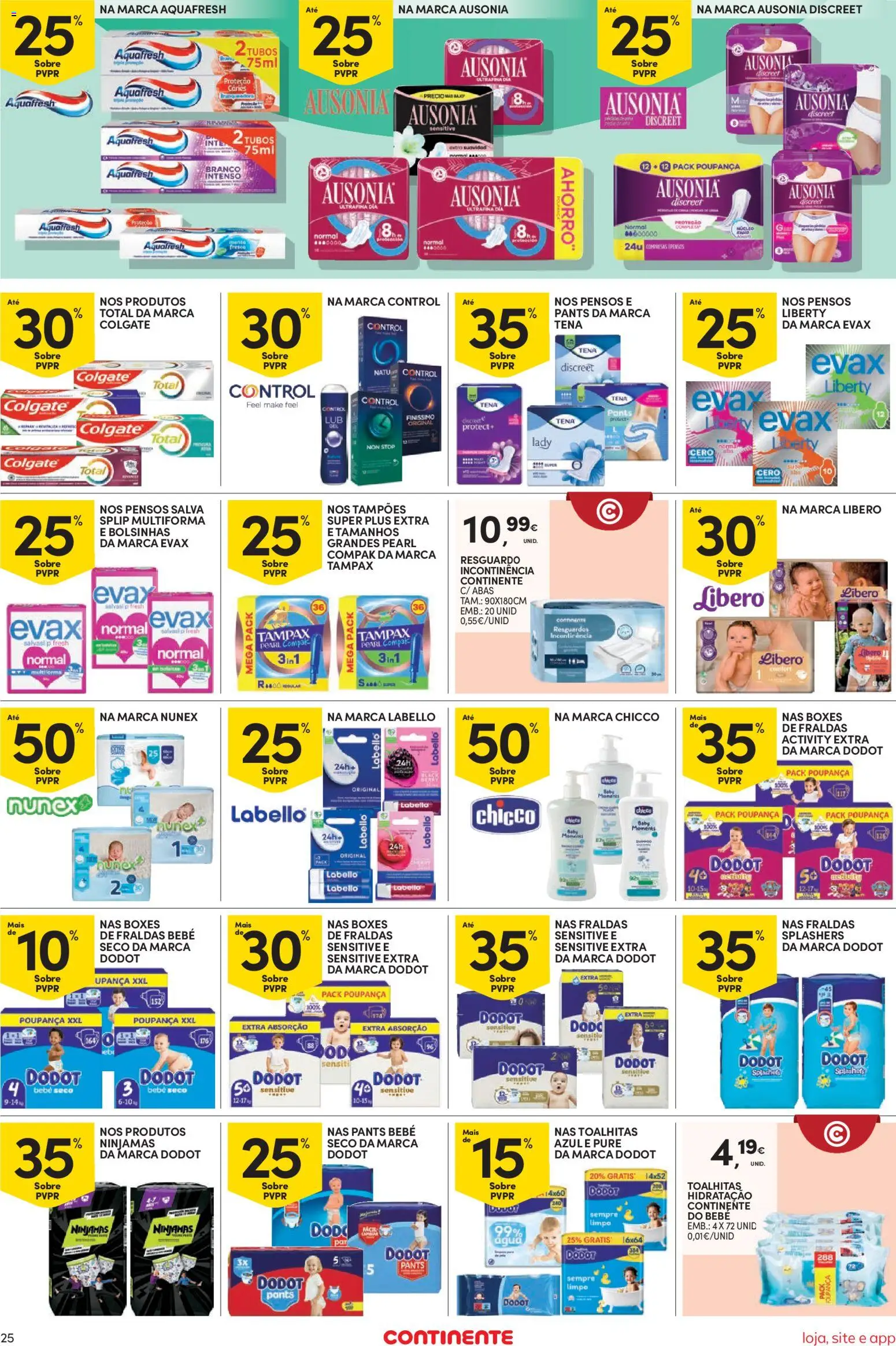 Continente Semanal Continente Bom Dia │ válido de 21/07/2026 | Página: 25 | Produtos: Agua, Fraldas