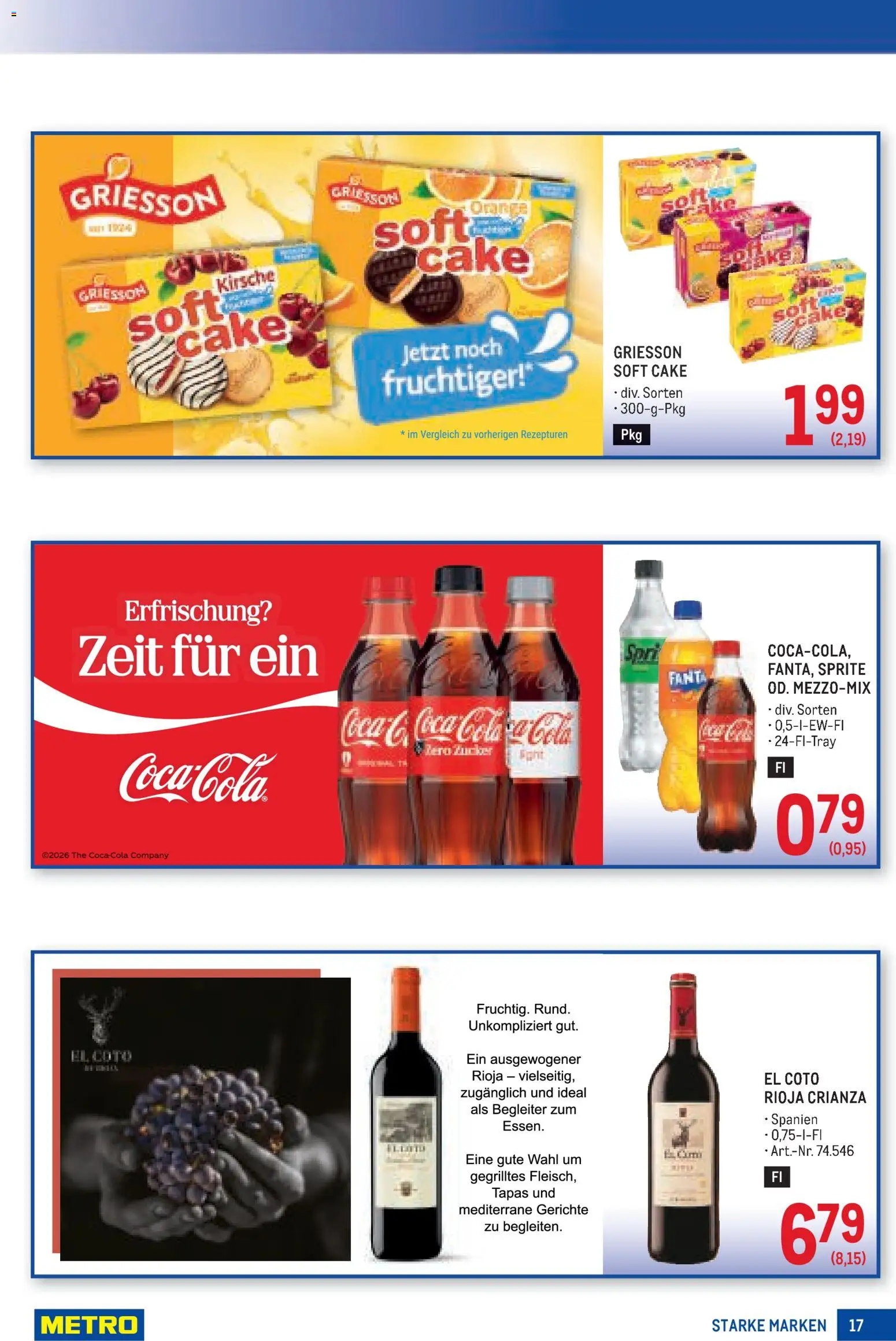 Metro angebote Starke Marken gültig ab 01.10.2026 | Seite: 17 | Produkte: Zucker, Fanta