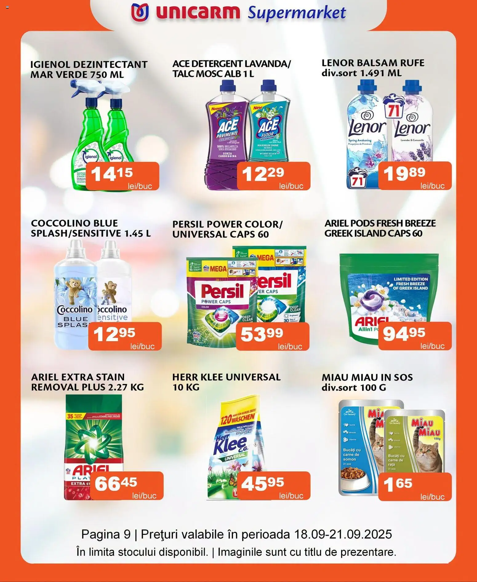 Noul catalog Unicarm – valabil de la 30.07.2026 | Pagină: 9 | Produse: Rață, Önlük, Balsam, Sos