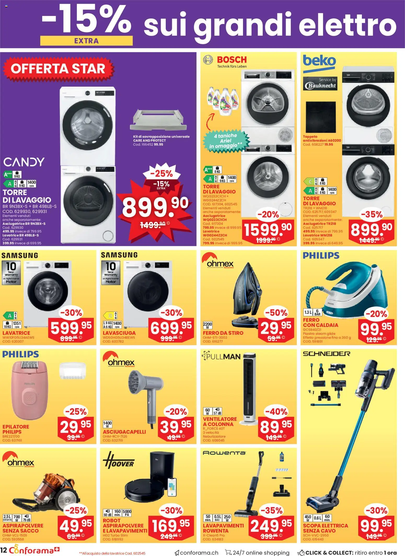 Conforama aktionen IT – gültig ab 22.07.2026 | Seite: 12 | Produkte: Samsung, Bosch, Philips