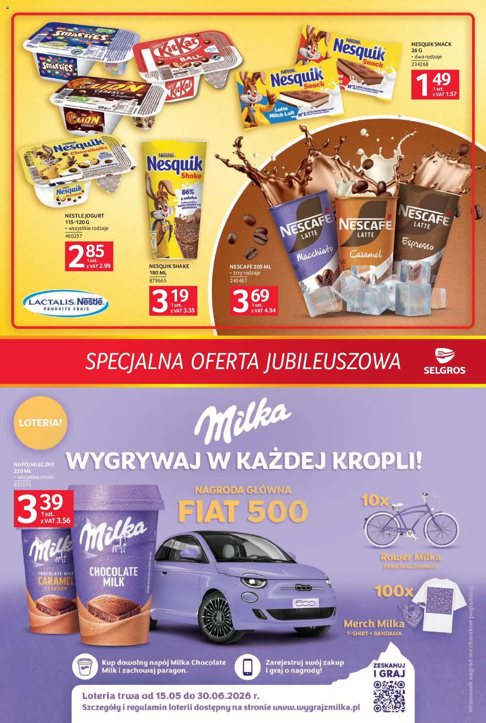 Selgros cash&carry gazetka - Specjalna oferta jubileuszowa od 21.05.2026 | Strona: 3 | Produkty: Nescafe, Mleka, Rower, Jogurt