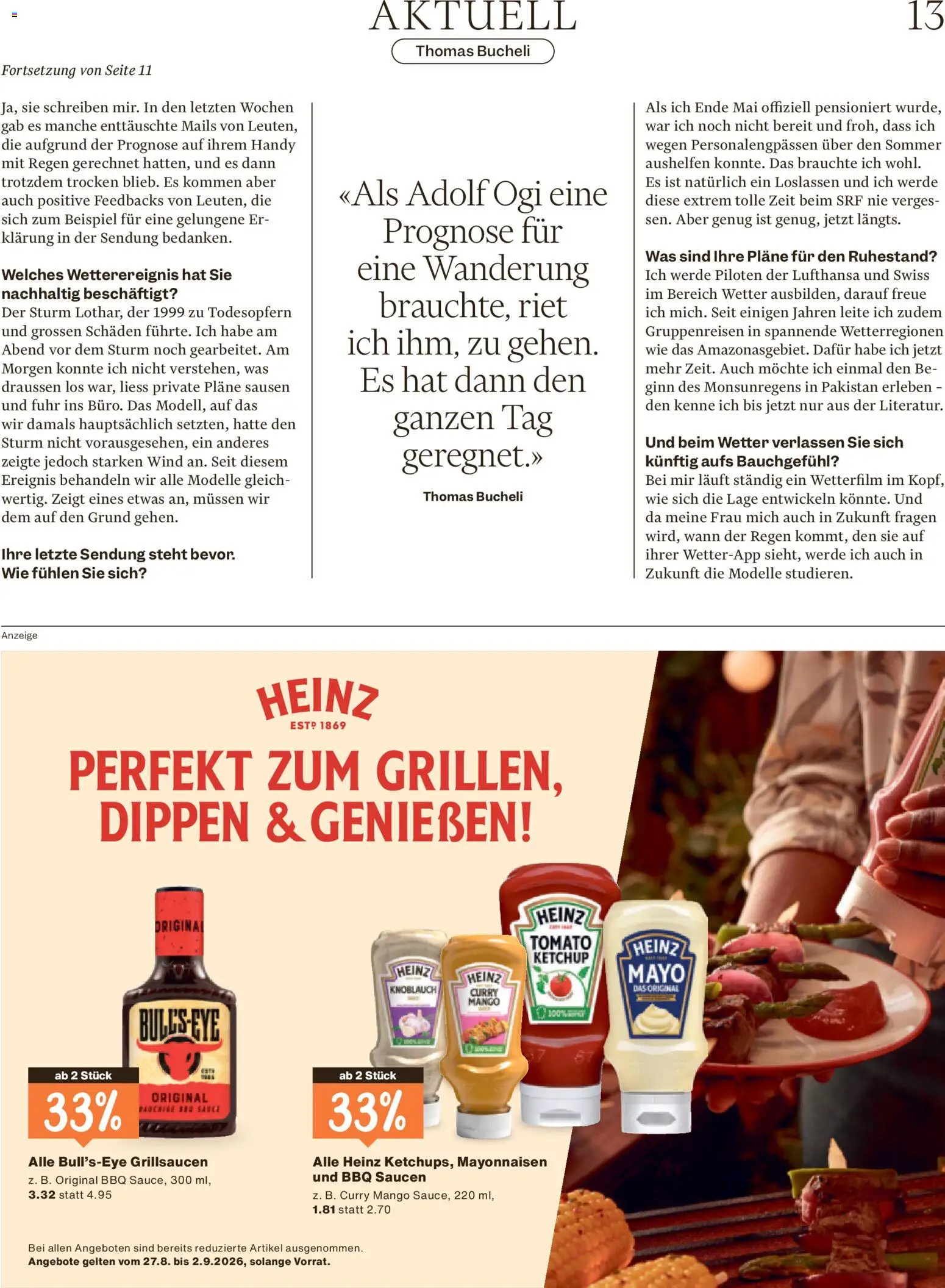 Migros aktionen Magazin – gültig ab 26.08.2026 | Seite: 13