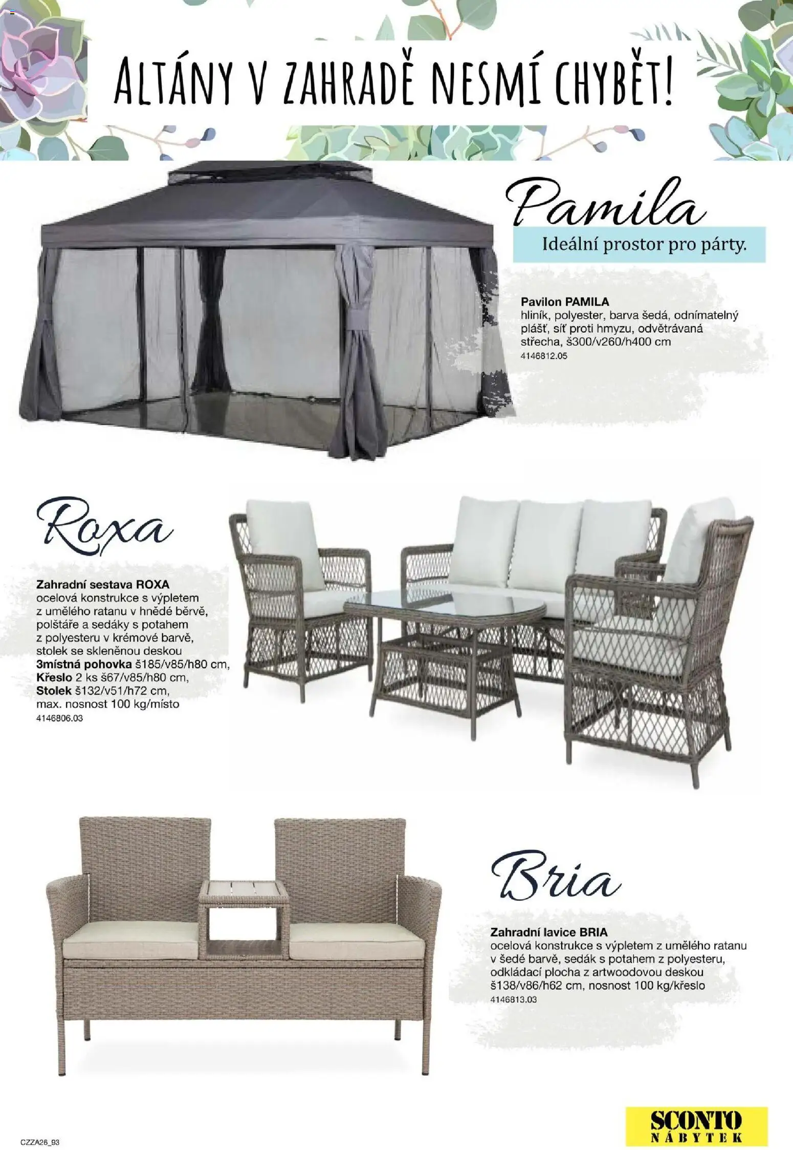 Sconto nábytek katalog - Zahradní speciál od 01.01.2026 | Strana: 93 | Produkty: Síť, Zahradní lavice, Nábytek, Křeslo