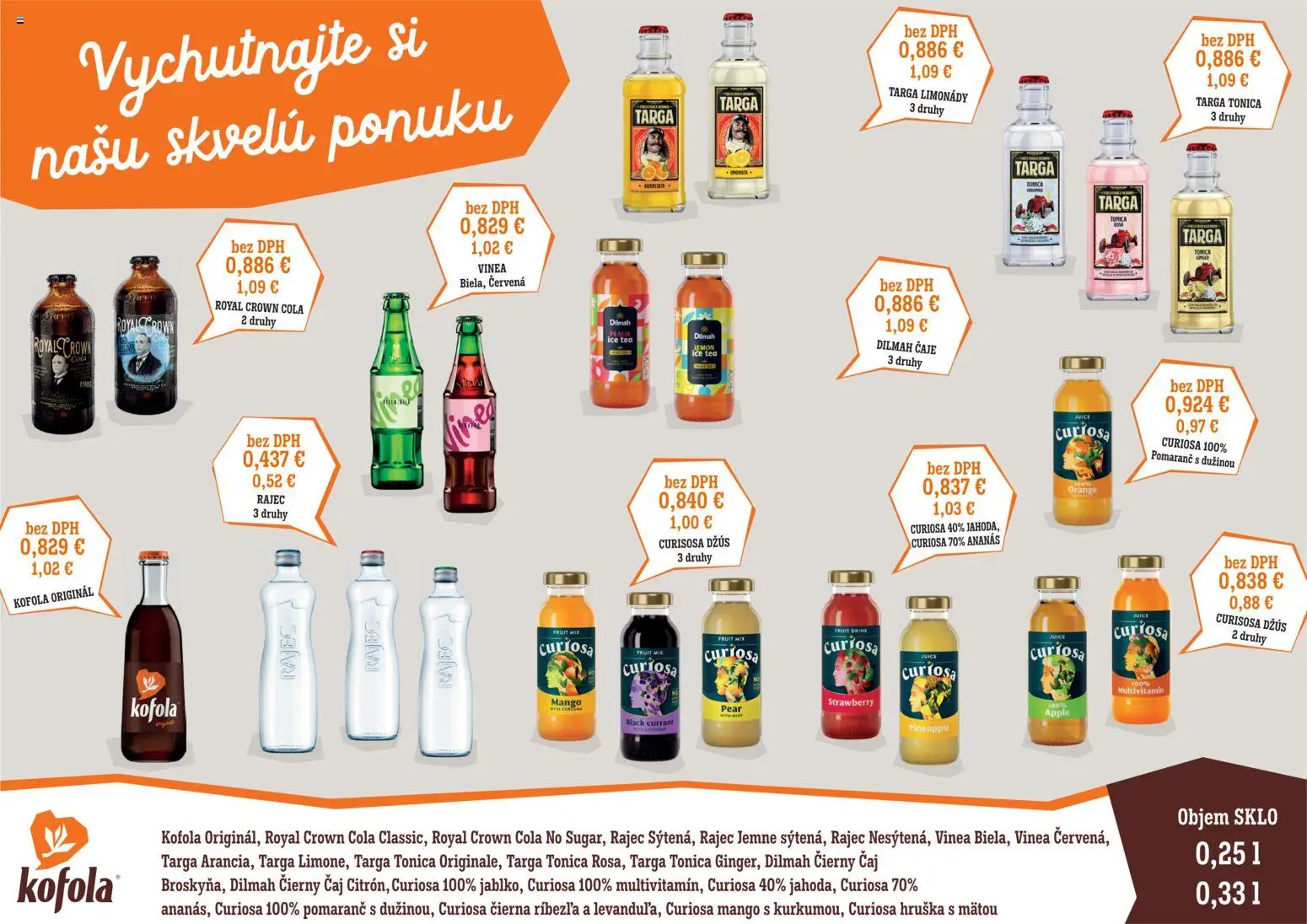Nové CBA Verex akcie – leták je platný od 02.05.2026 | Strana: 3 | Produkty: Džús, Čaj, Ananás, Mango