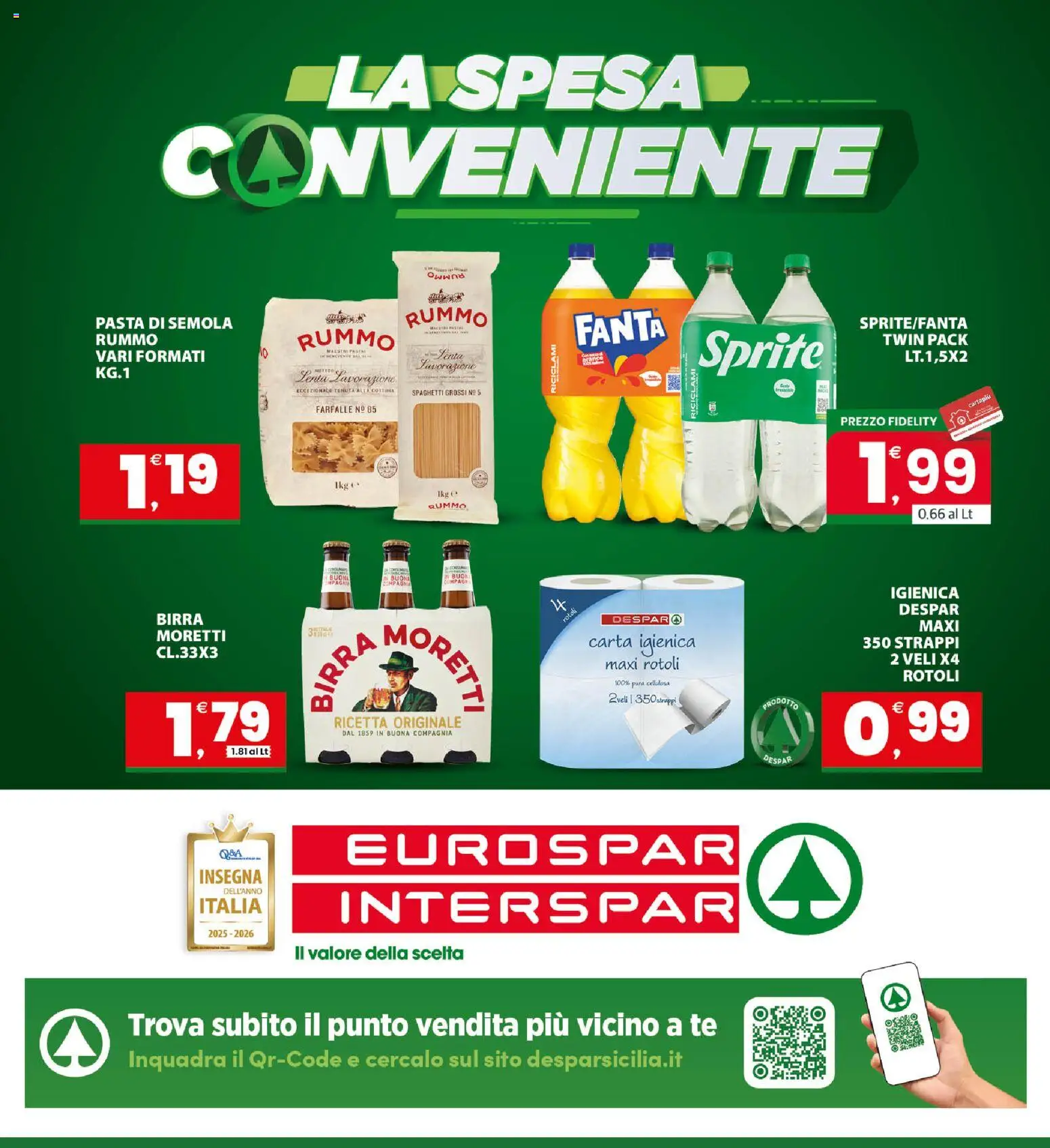 Volantino Interspar del 31/08/2026 | Pagina: 32 | Prodotti: Carta igienica, Pasta, Semola, Spaghetti