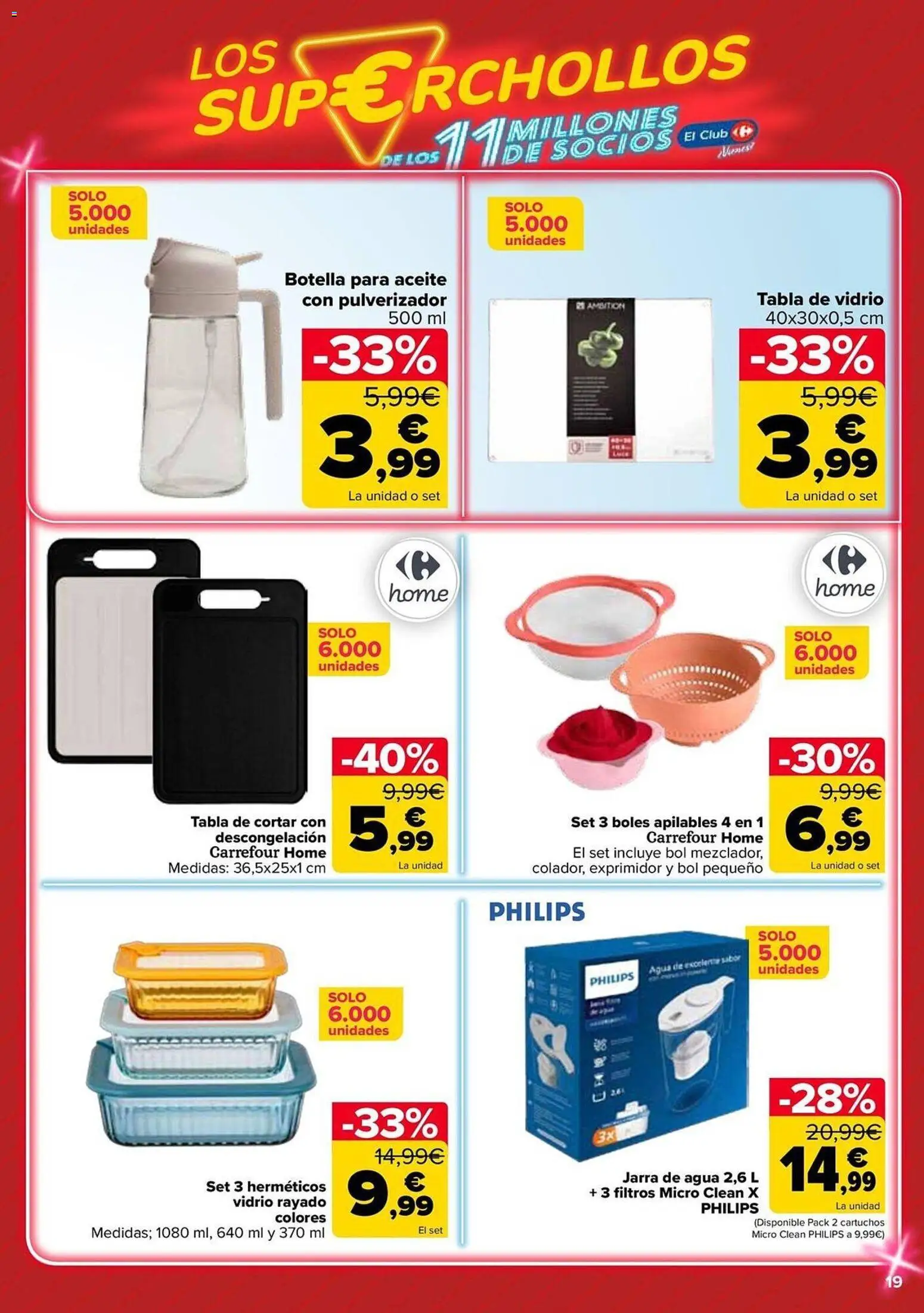 Carrefour Los Super Chollos │ válido desde el 12.05.2026 | Página: 19 | Productos: Tabla de cortar, Aceite, Exprimidor