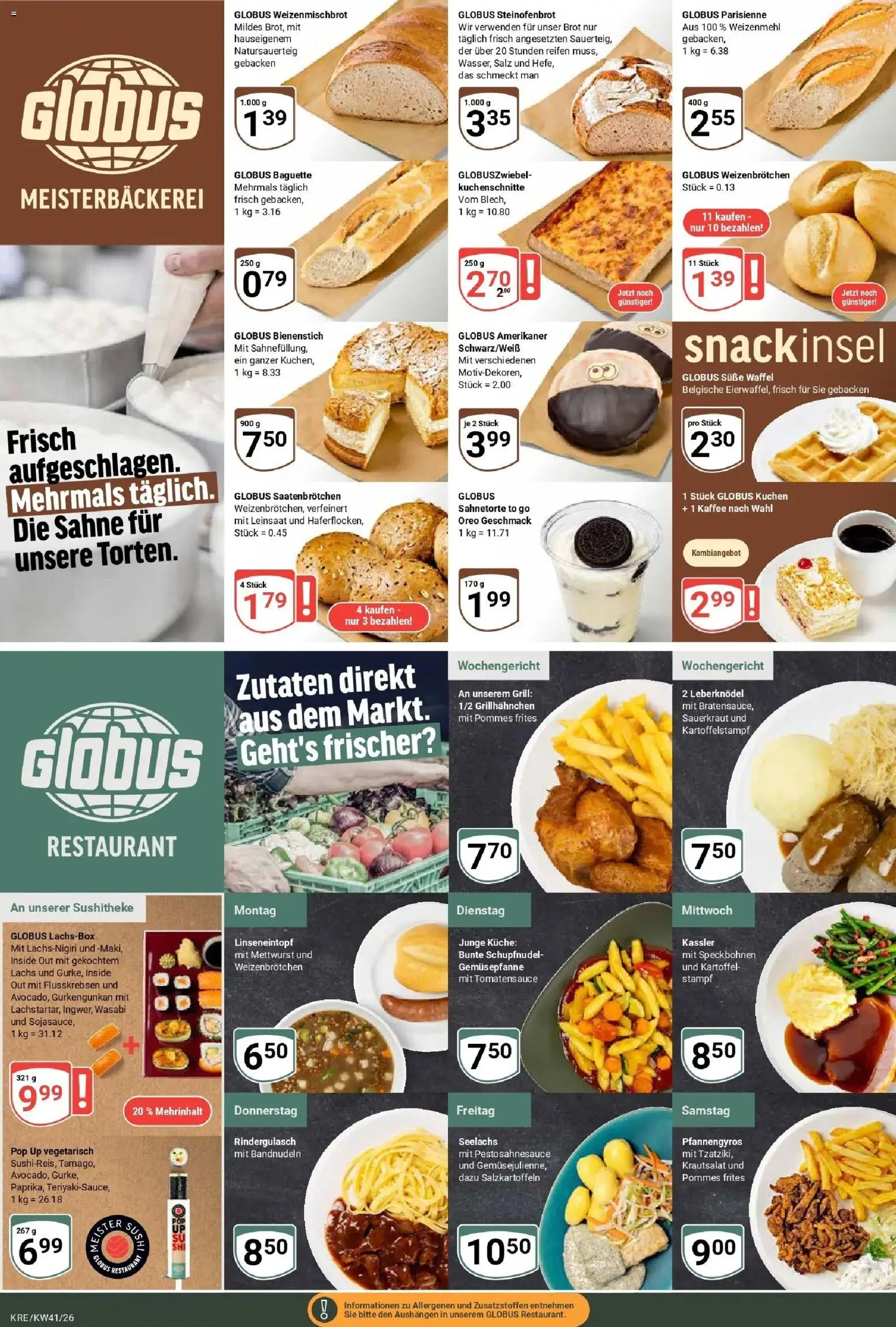 Globus Prospekt Krefeld (ab 05.10.2026) » Angebote online | Seite: 9 | Produkte: Leberknödel, Rindergulasch, Küche, Salz